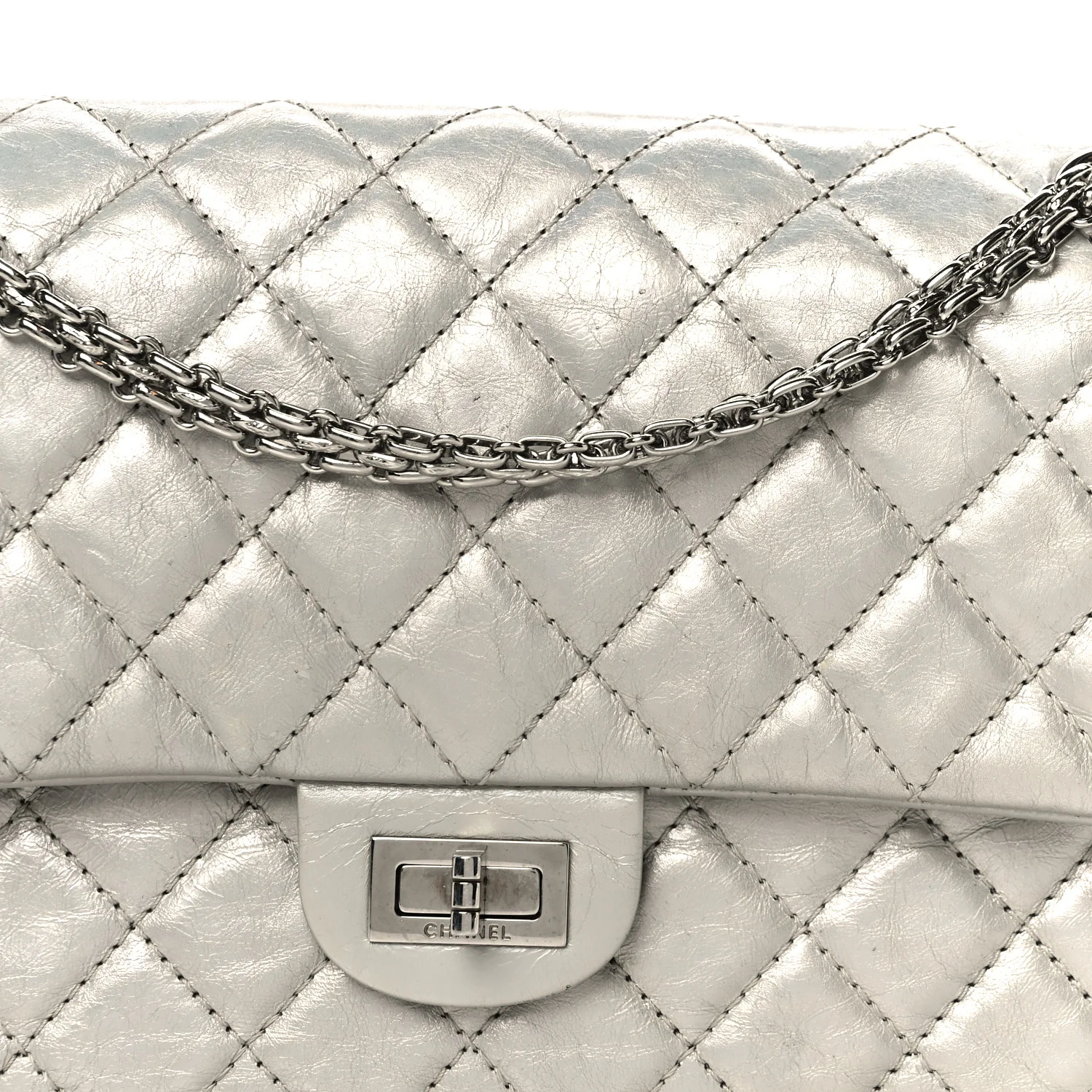 Metallic Lambskin Quilted 2.55 Reissue 226 Flap Silver - Image 8