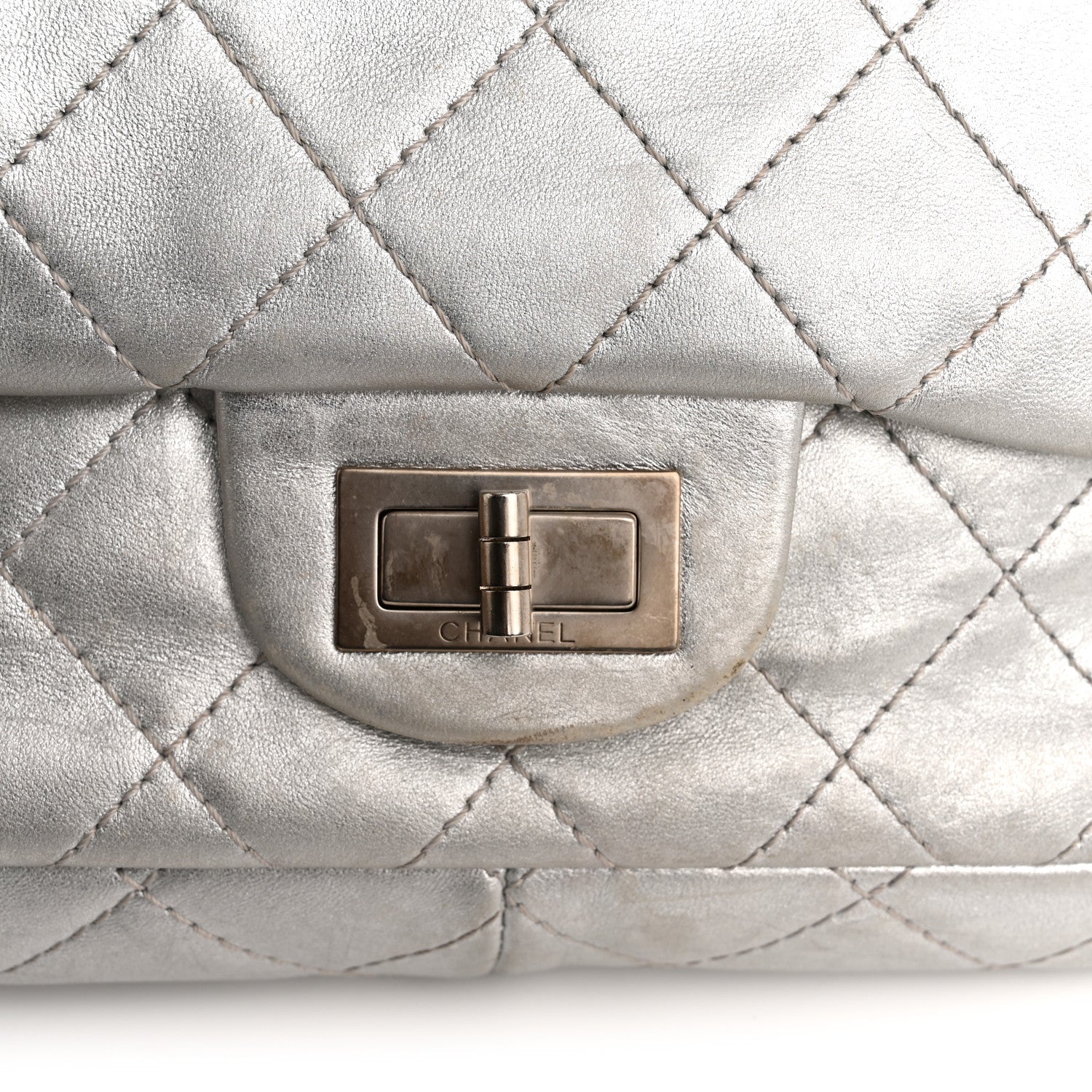 Metallic Lambskin Quilted 2.55 Reissue 227 Flap Silver - Image 12