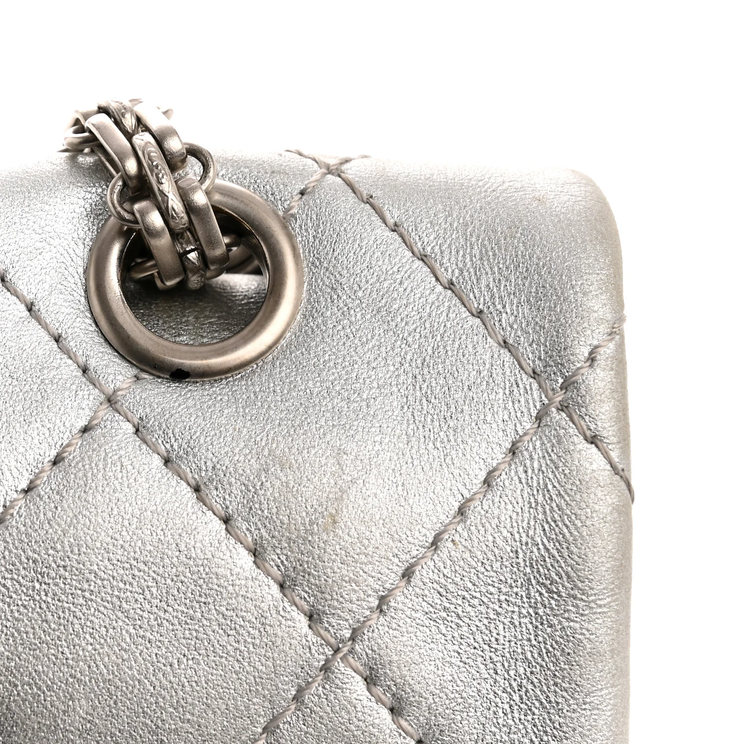 Metallic Lambskin Quilted 2.55 Reissue 227 Flap Silver - Image 14