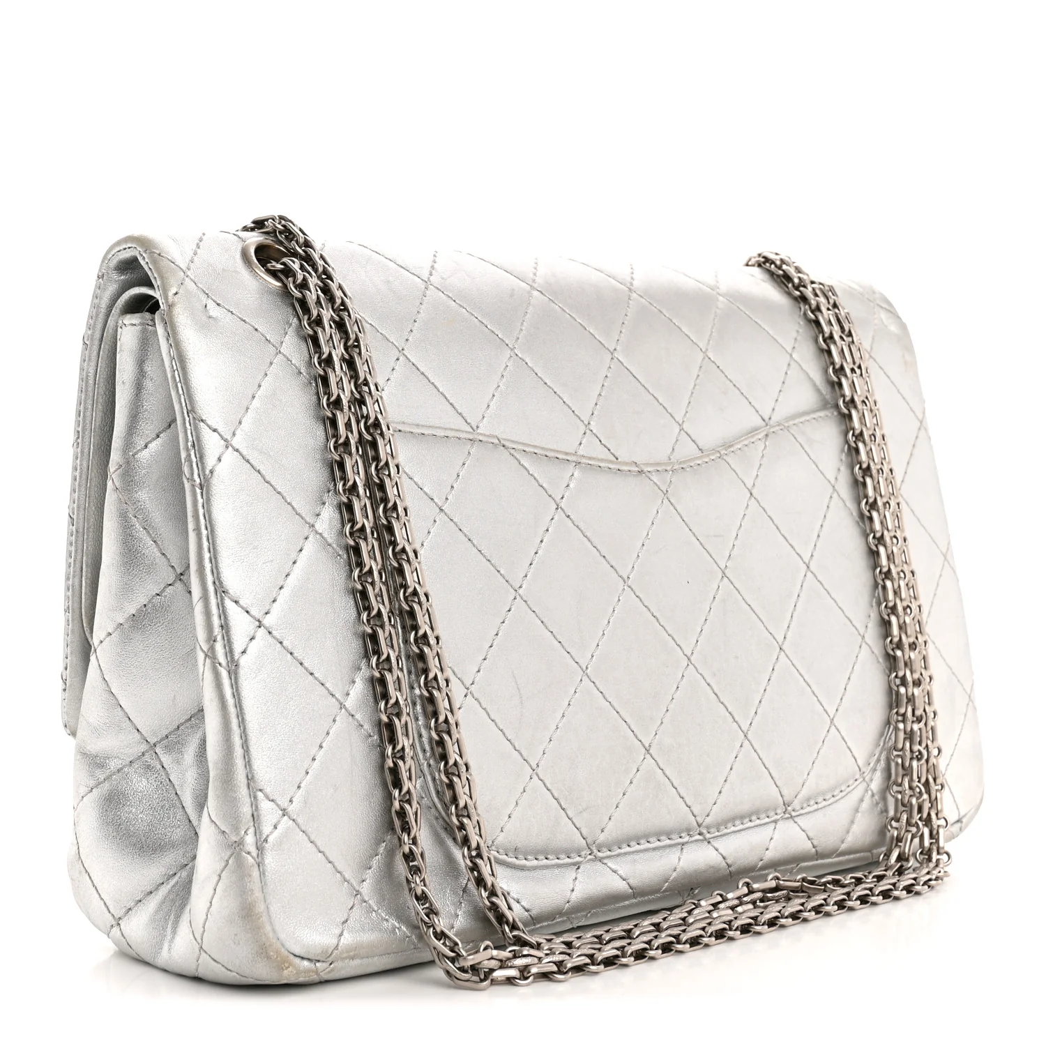 Metallic Lambskin Quilted 2.55 Reissue 227 Flap Silver - Image 3