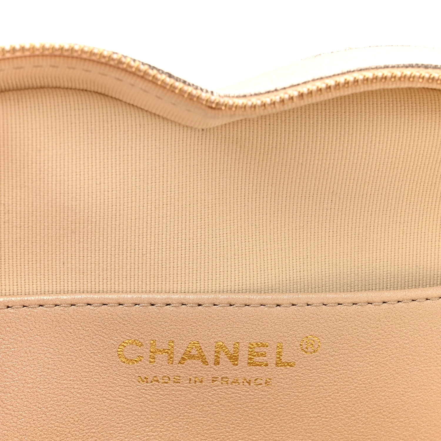 Metallic Lambskin Quilted CC In Love Heart Bag Gold - Image 6