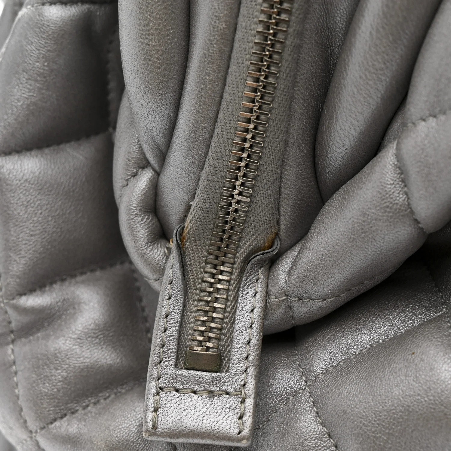 Metallic Lambskin Quilted Coco Cocoon Bowler Silver - Image 11