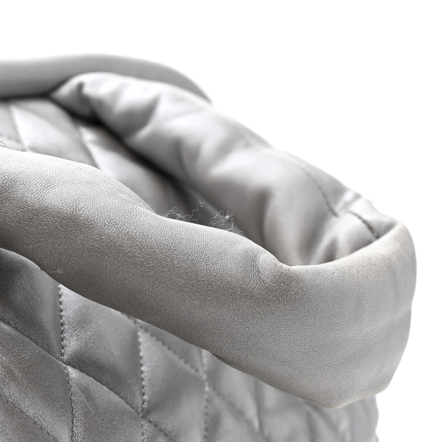 Metallic Lambskin Quilted Coco Cocoon Bowler Silver - Image 12
