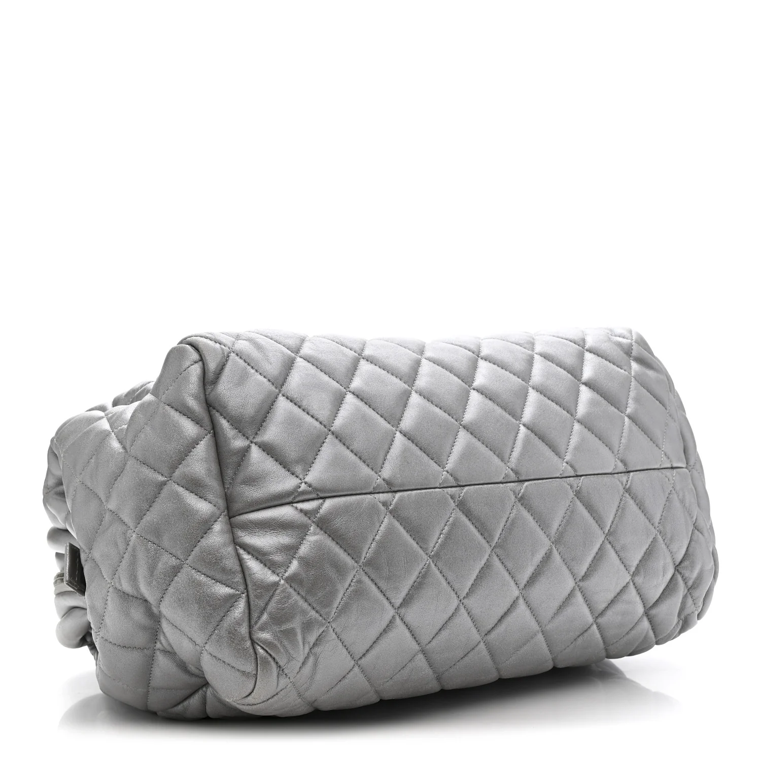 Metallic Lambskin Quilted Coco Cocoon Bowler Silver - Image 4