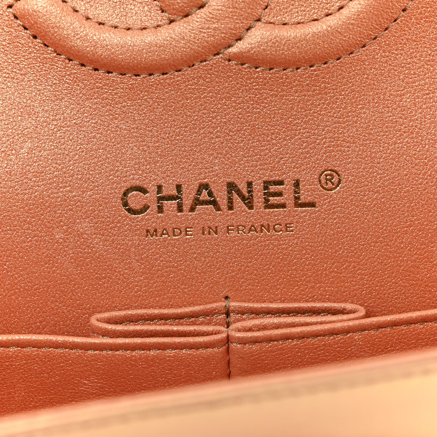 Metallic Lambskin Quilted Medium Double Flap Golden - Image 6