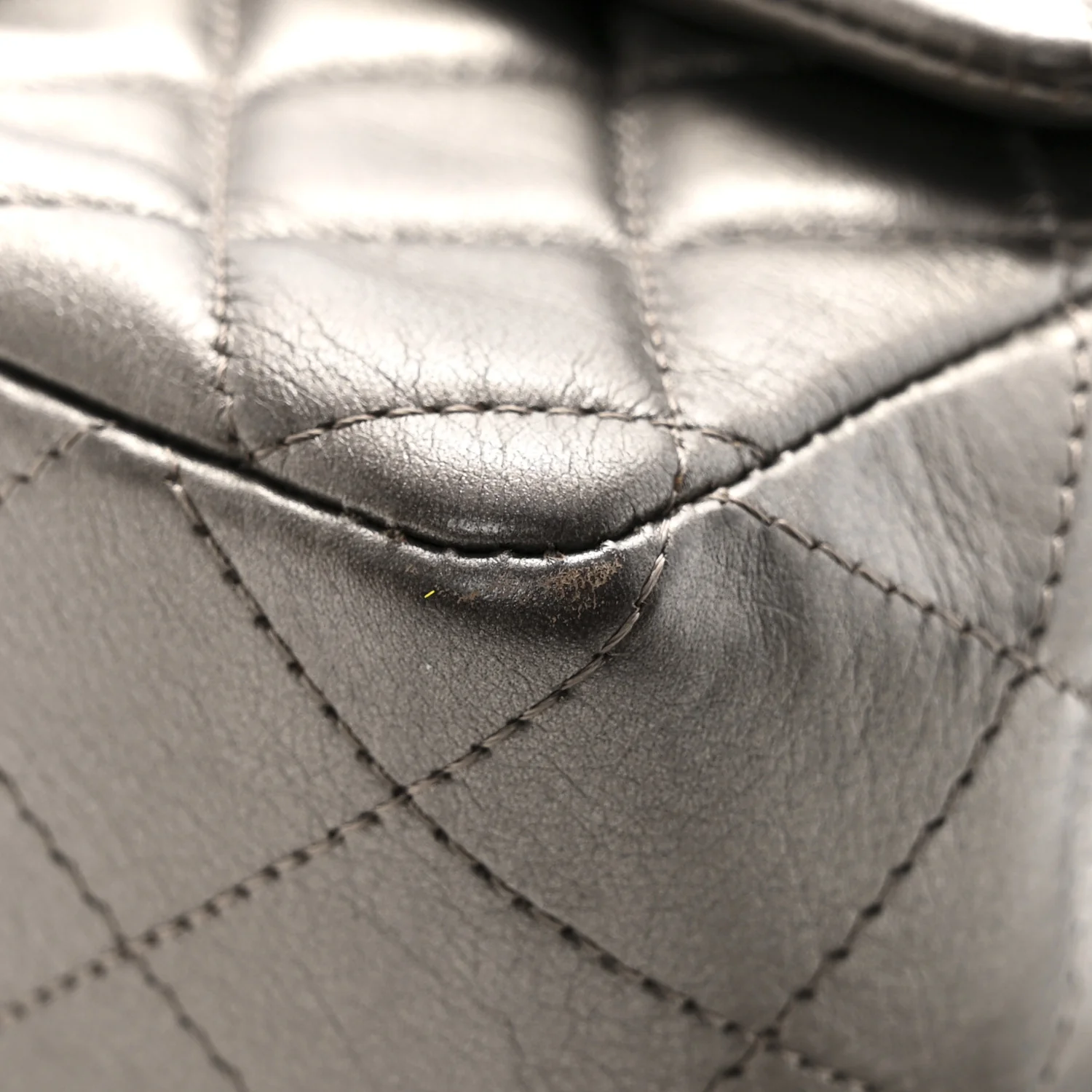 Metallic Lambskin Quilted Mini Rectangular Flap Ruthenium - Image 13