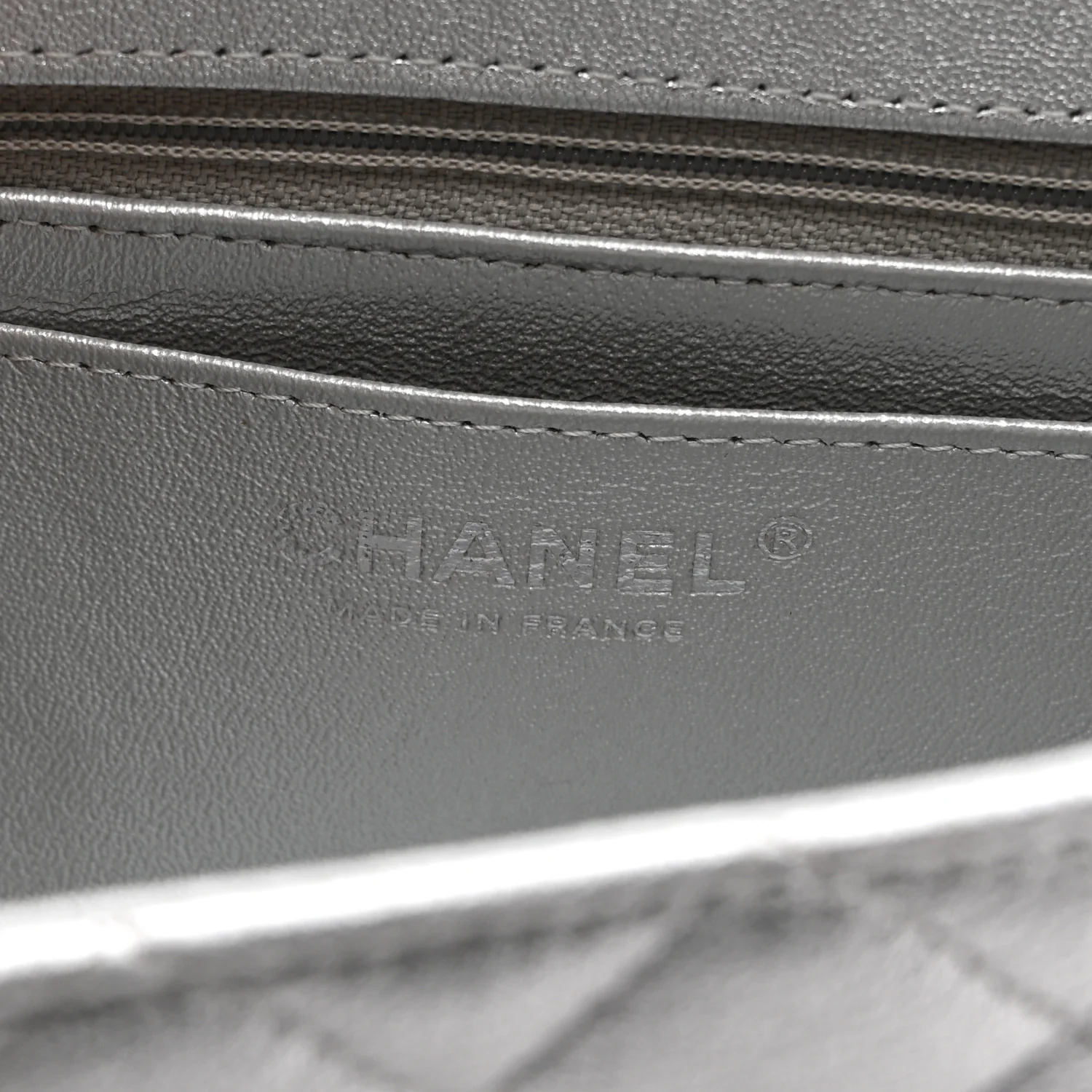 Metallic Lambskin Quilted Mini Rectangular Flap Silver - Image 6