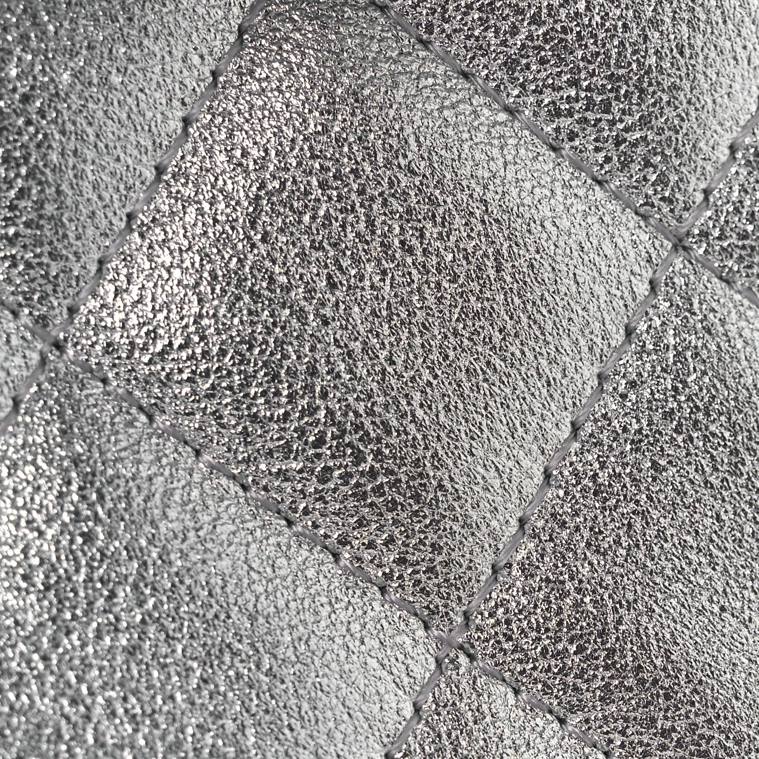 Metallic Lambskin Quilted Mini Rectangular Flap Silver - Image 11