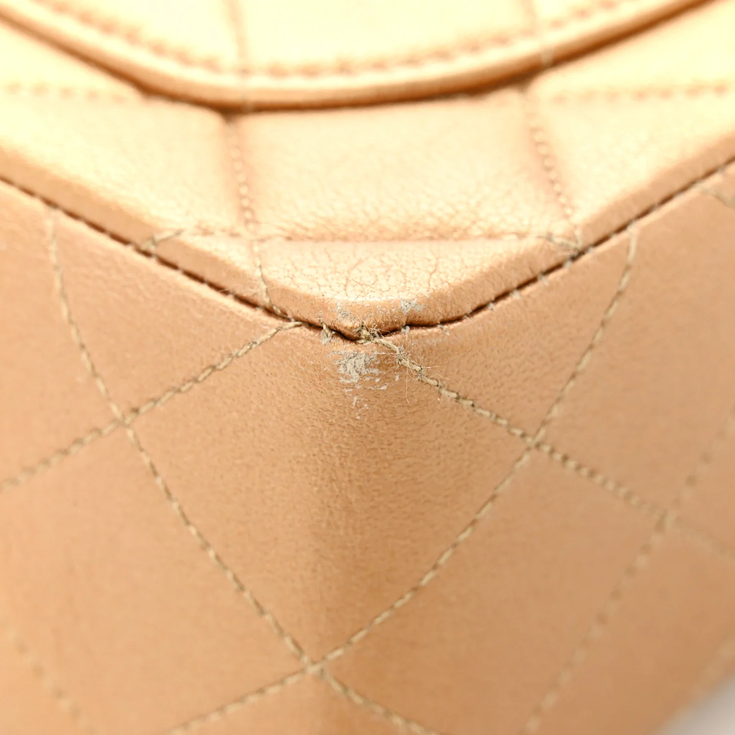 Metallic Lambskin Quilted Mini Square Flap Bronze - Image 14