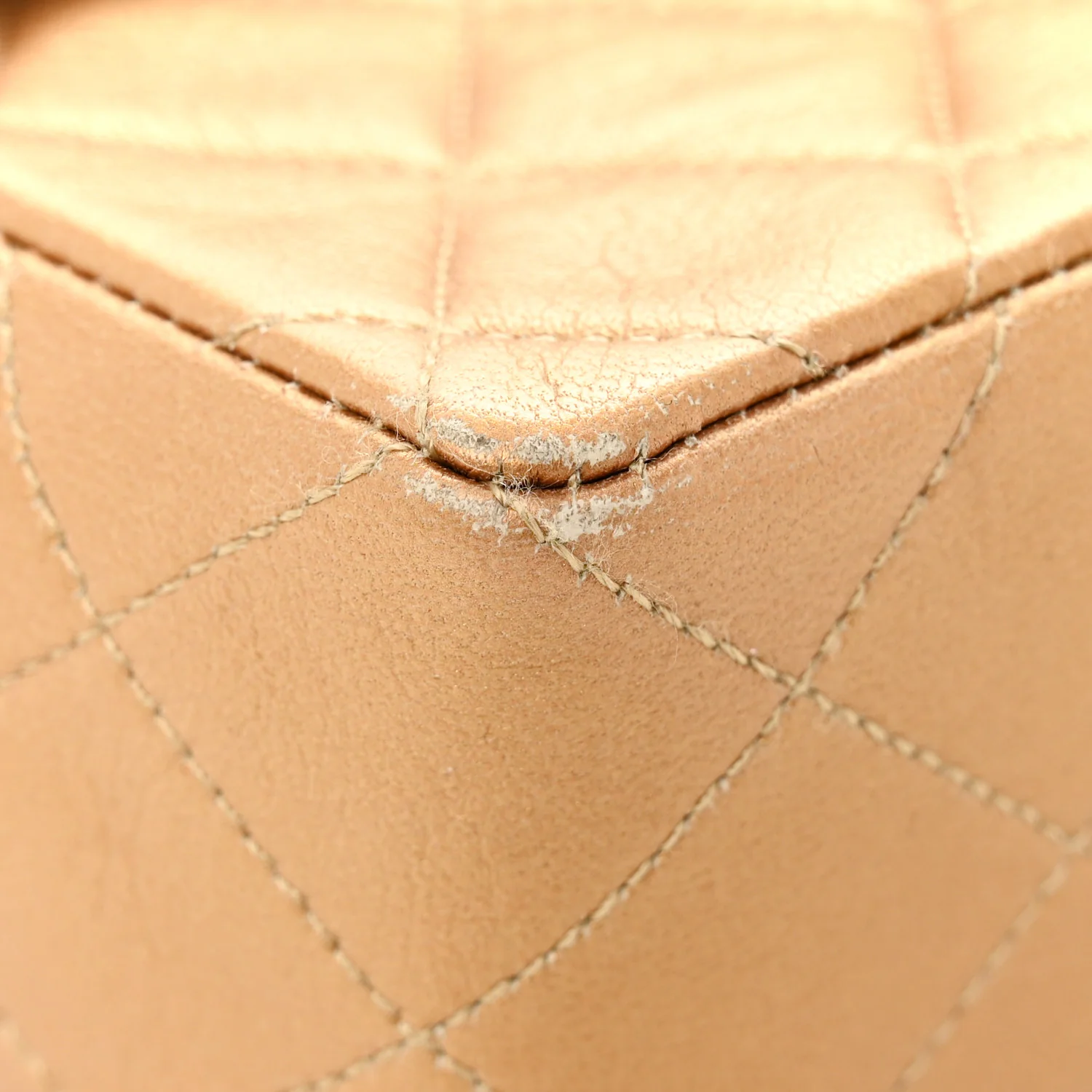 Metallic Lambskin Quilted Mini Square Flap Bronze - Image 15