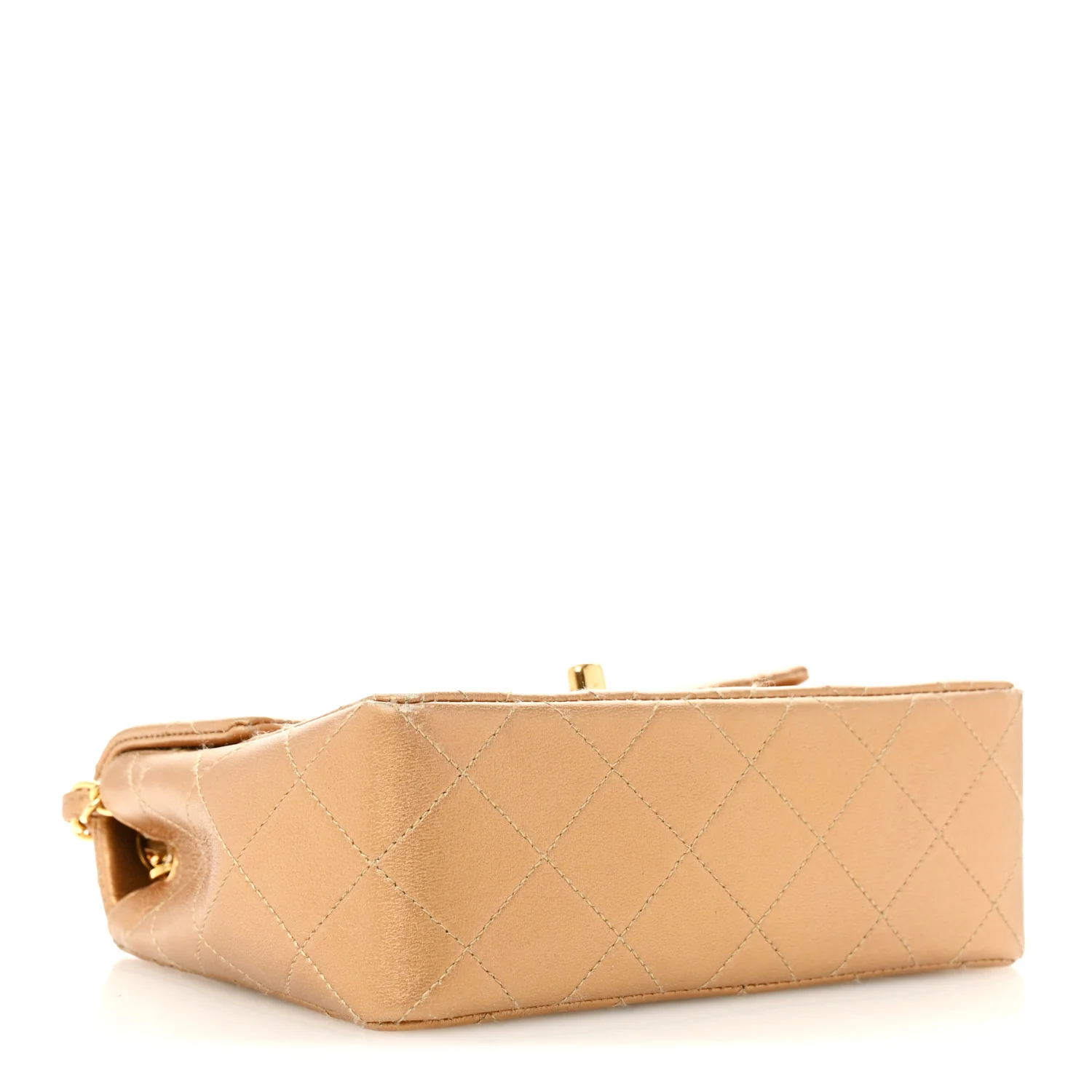 Metallic Lambskin Quilted Mini Square Flap Bronze - Image 4