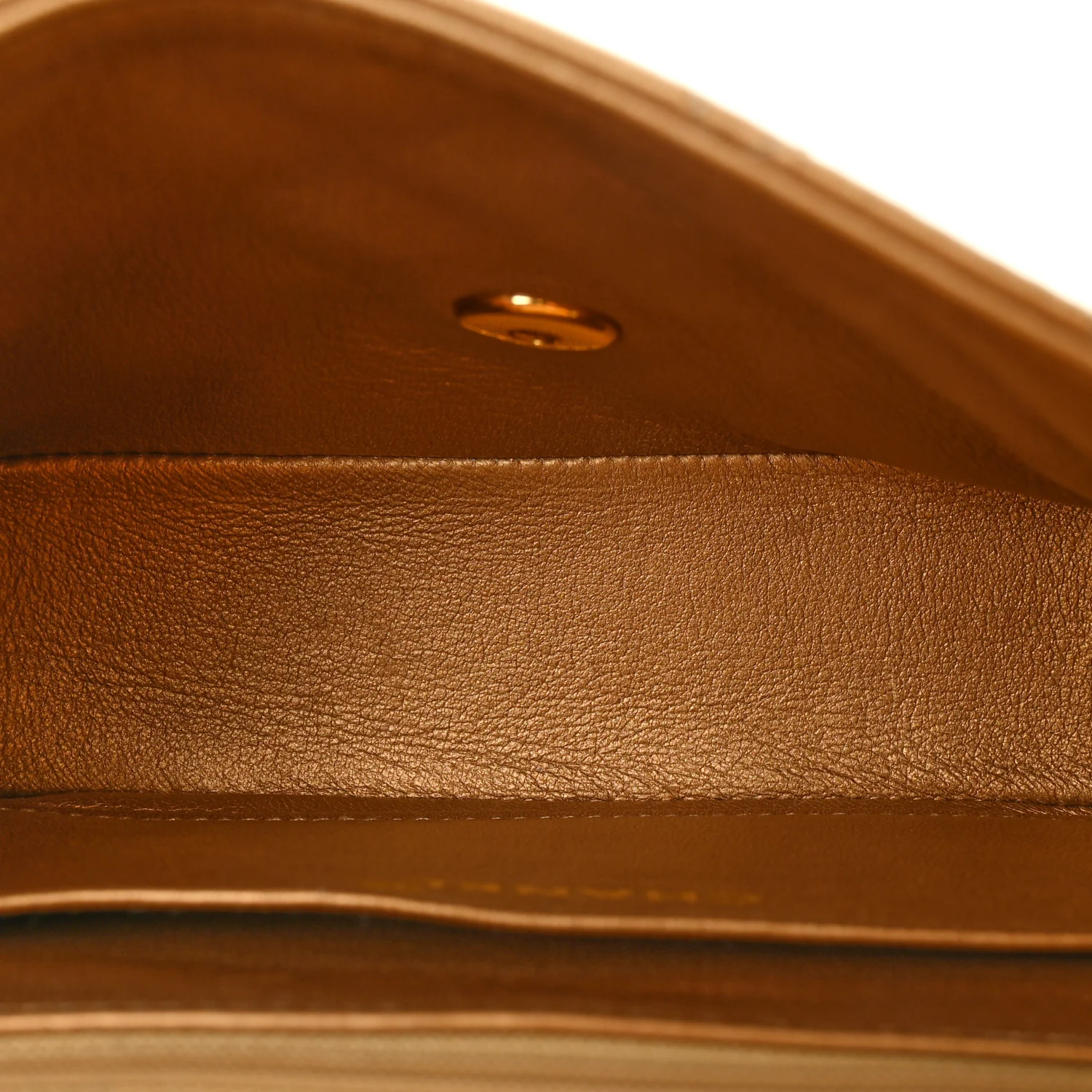 Metallic Lambskin Quilted Mini Square Flap Bronze - Image 5