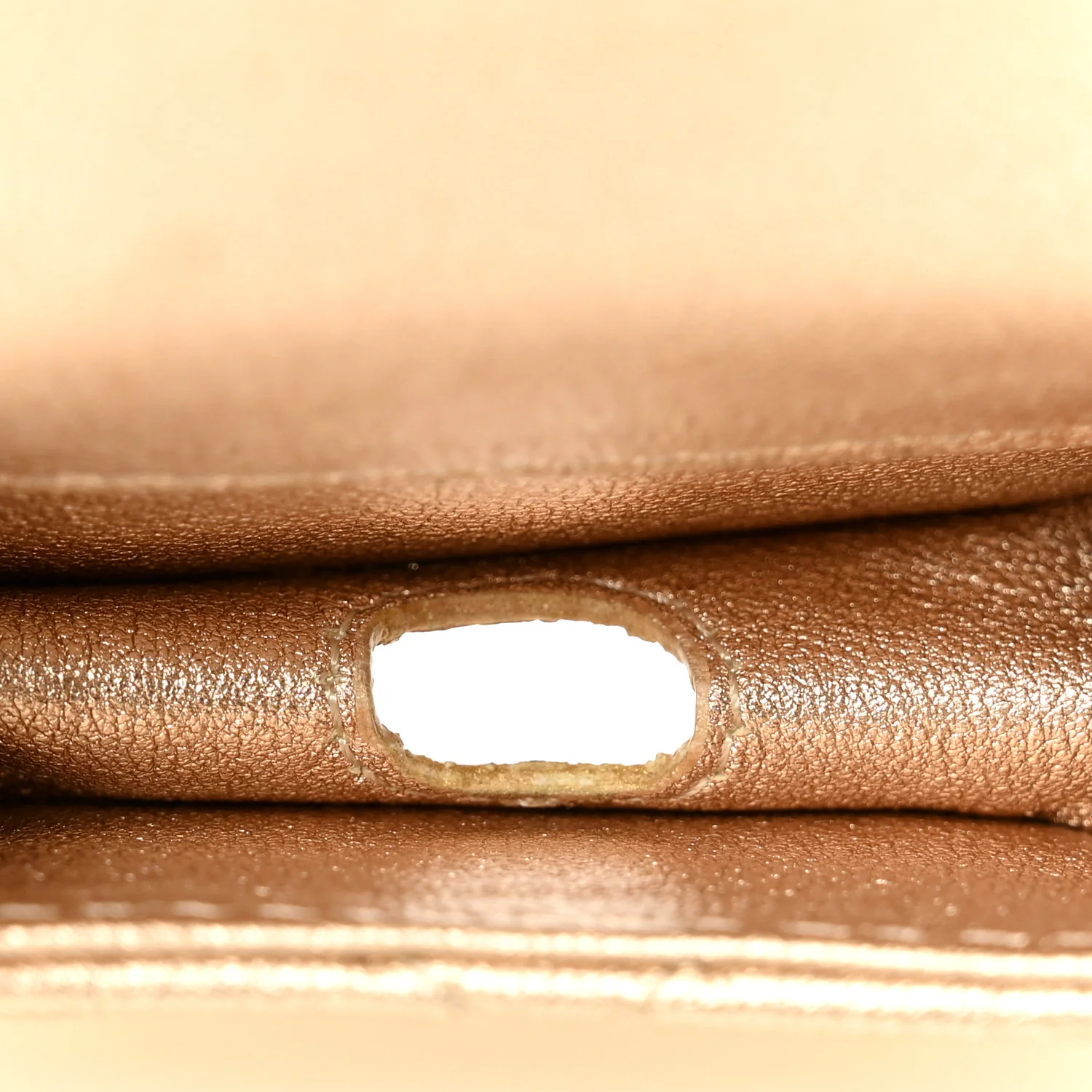 Metallic Lambskin Quilted Round Clip On Coin Purse Airpods Case Gold - Image 6