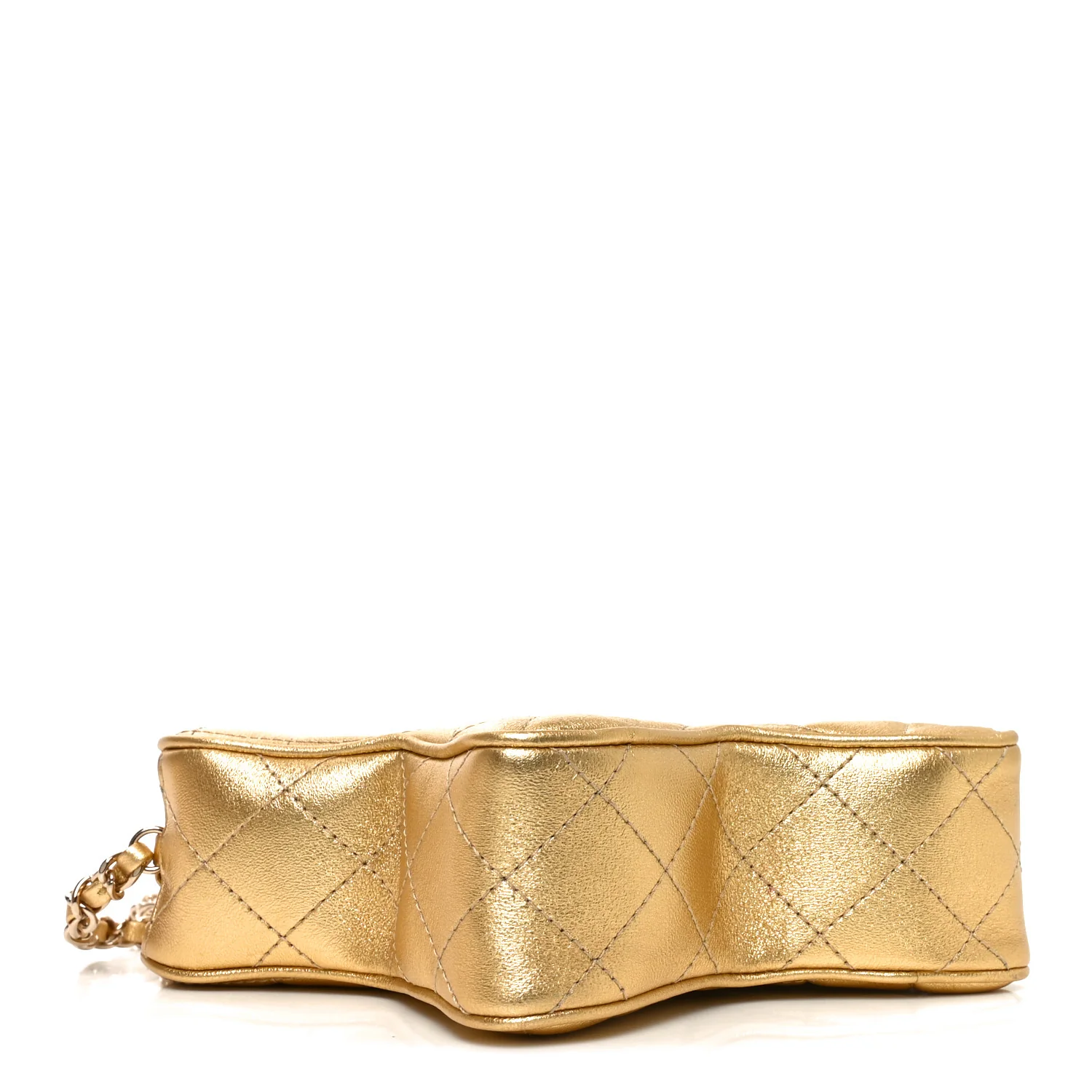Metallic Lambskin Quilted Walk Of Fame Star Bag Gold - Image 4