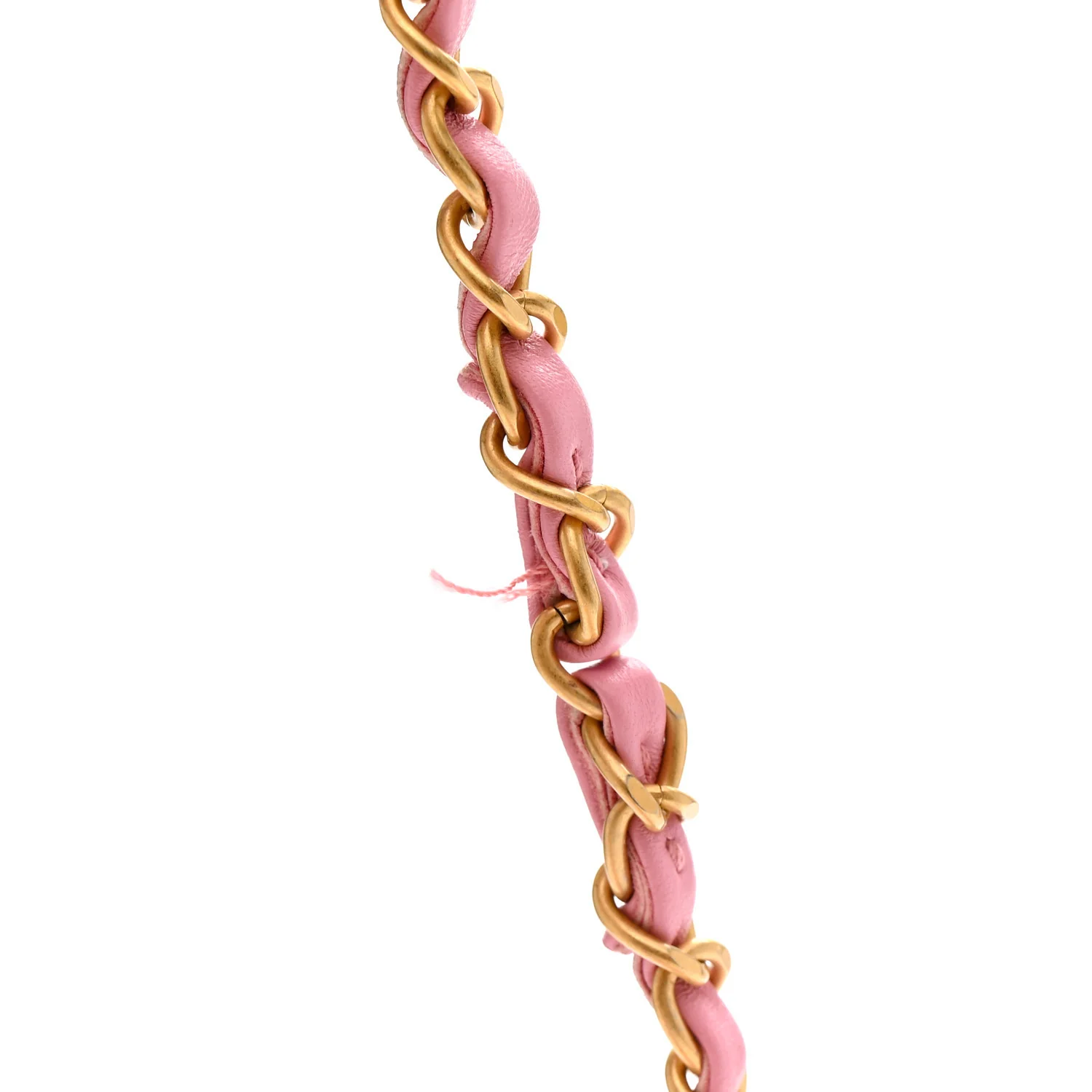 Metallic Lambskin Viscose Woven Flap Pink Gold - Image 11