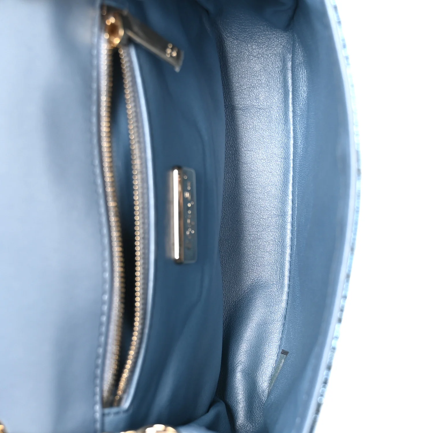 Metallic Snakeskin CC Flap Bag Blue - Image 5