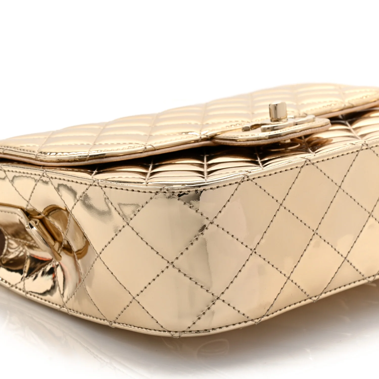 Mirror Calfskin Metallic Calfskin Quilted Hollywood Boulevard Backpack With Coin Purse Gold - Image 10