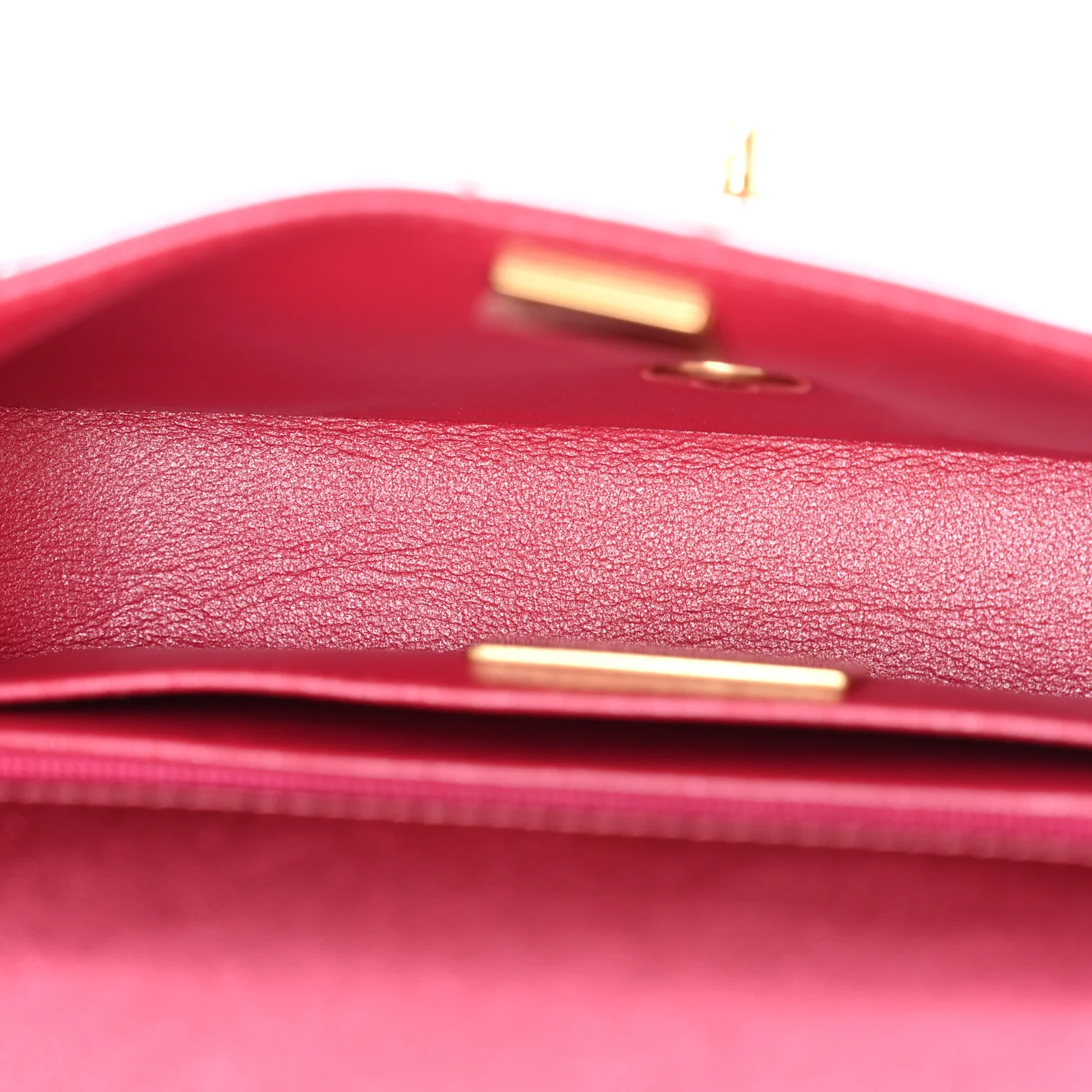 Mirror Metallic Calfskin Quilted Mini Top Handle Flap Pink - Image 5