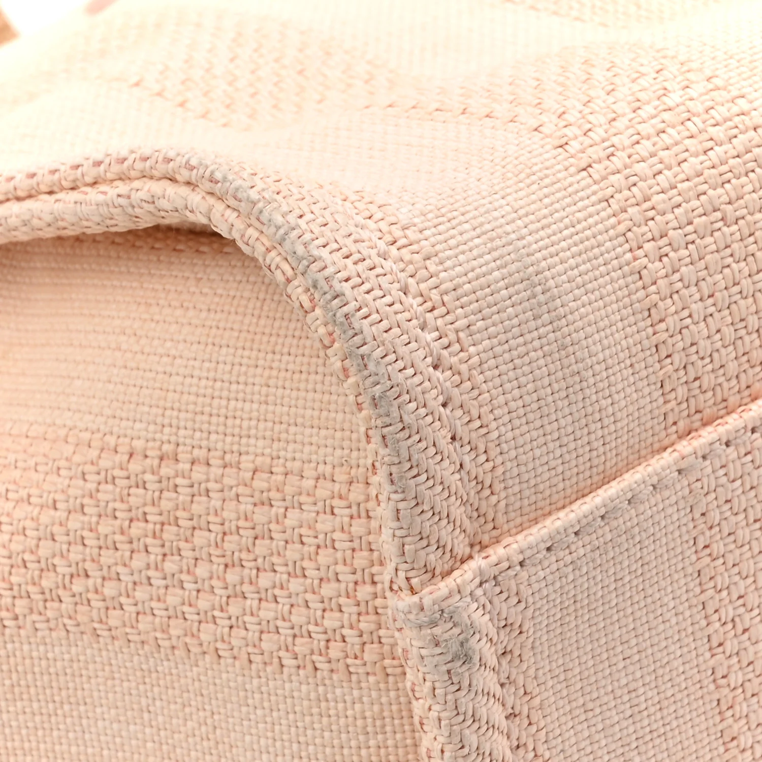 Mixed Fibers Calfskin Striped Medium Deauville Tote Light Pink - Image 10