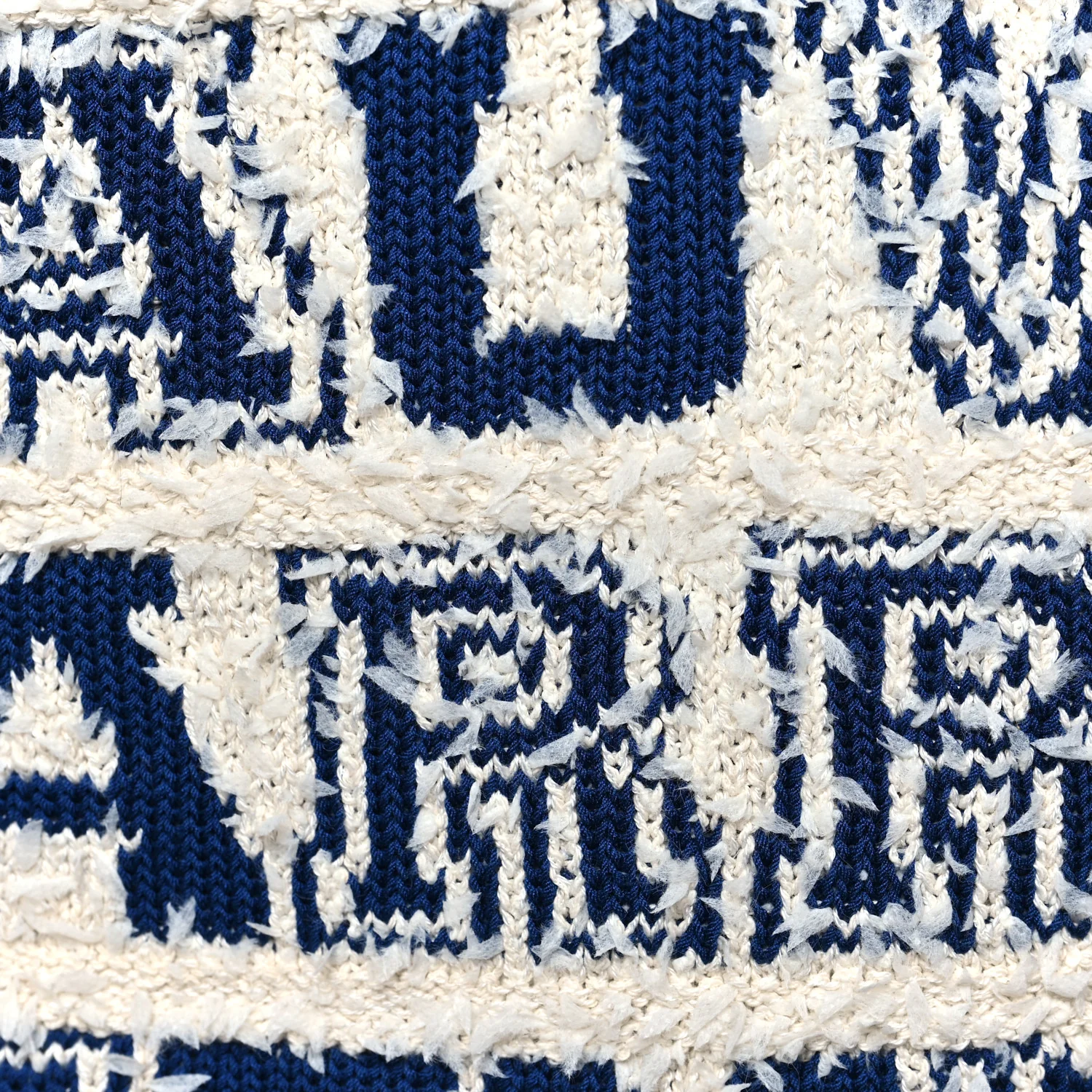 Mixed Fibers Lambskin Venise Biarritz Maxi Tote Blue White - Image 8