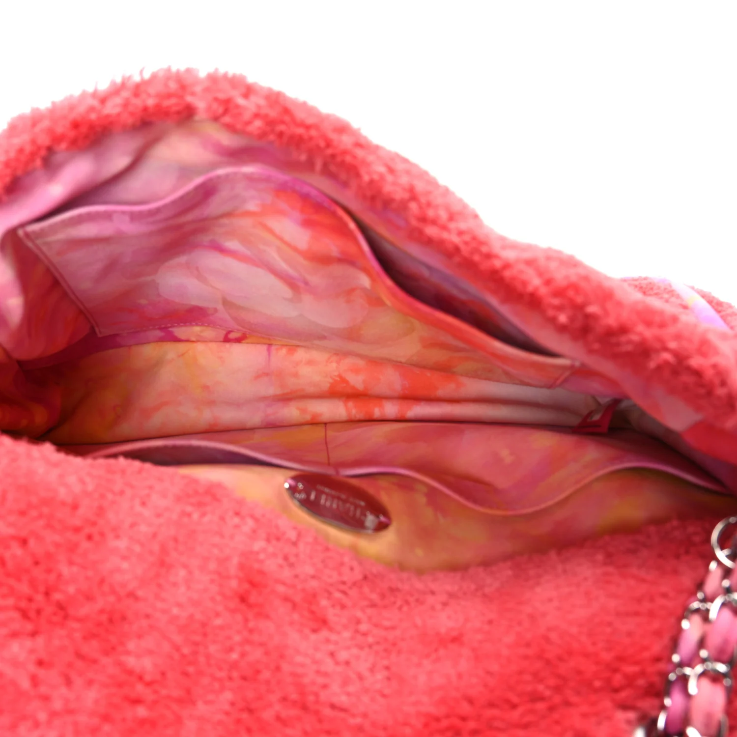 Mixed Fibers Quilted Large Flap Bag Coral - Image 5