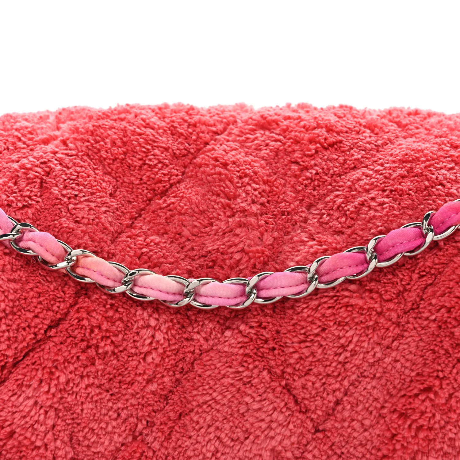 Mixed Fibers Quilted Large Flap Bag Coral - Image 8