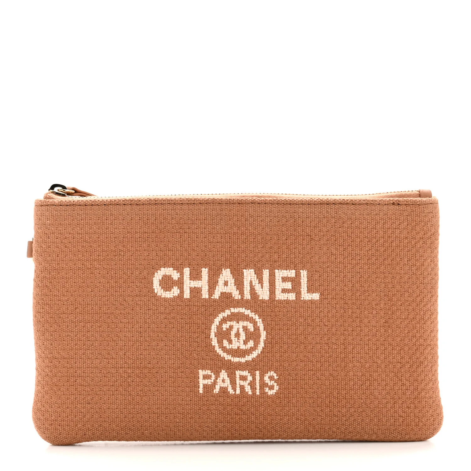 Mixed Fibers Small Deauville Pouch Beige
