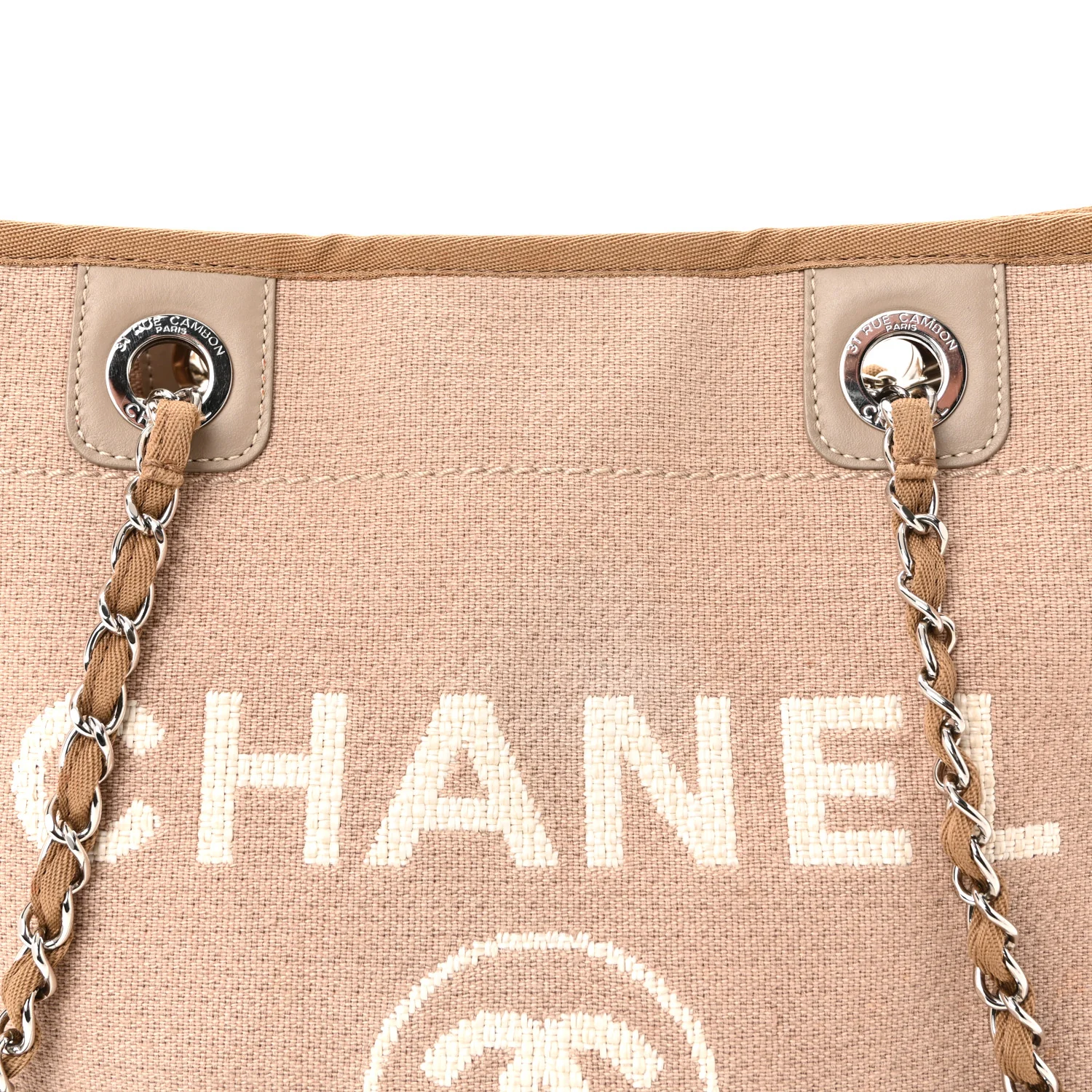Mixed Fibers Small Deauville Tote Beige - Image 12
