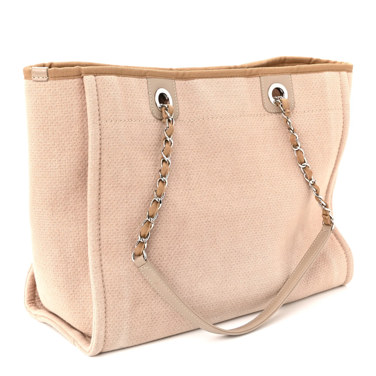 Mixed Fibers Small Deauville Tote Beige - Image 5