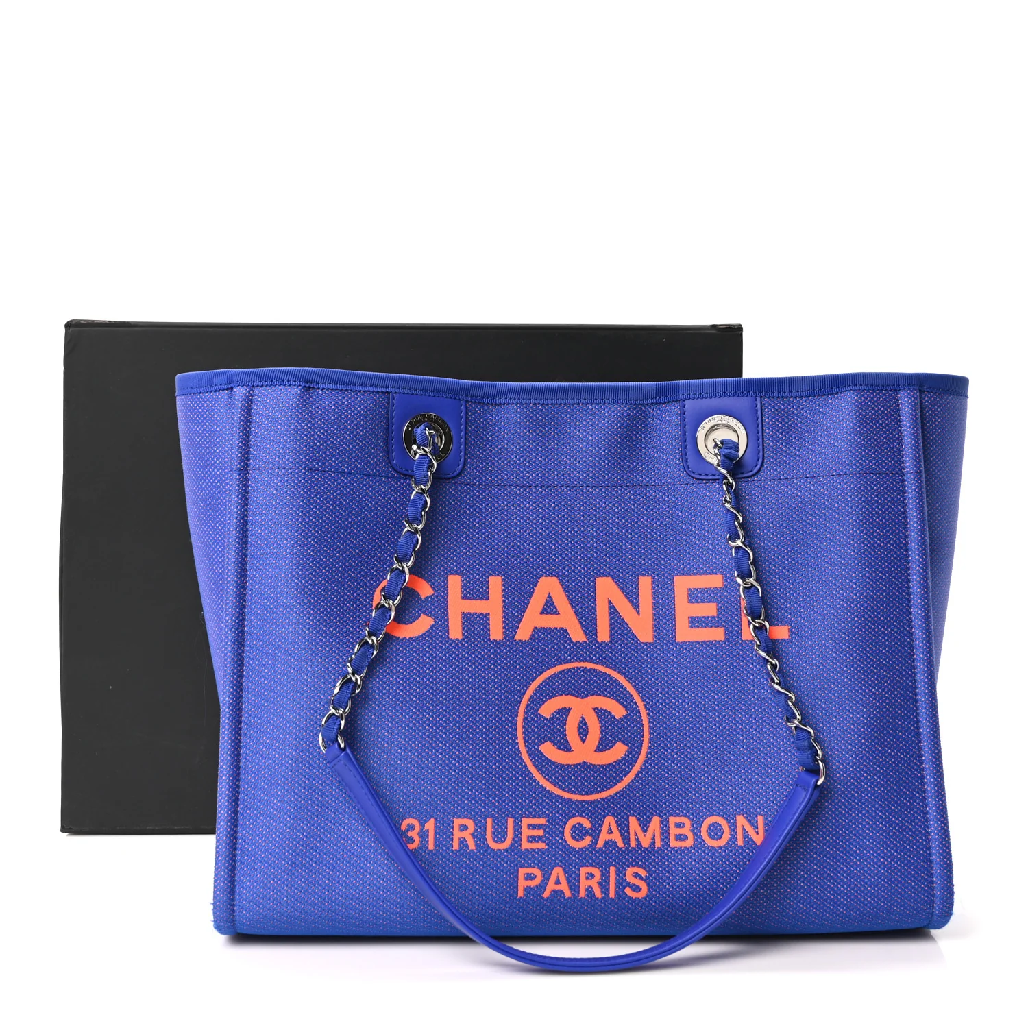 Mixed Fibers Small Deauville Tote Blue Orange - Image 11