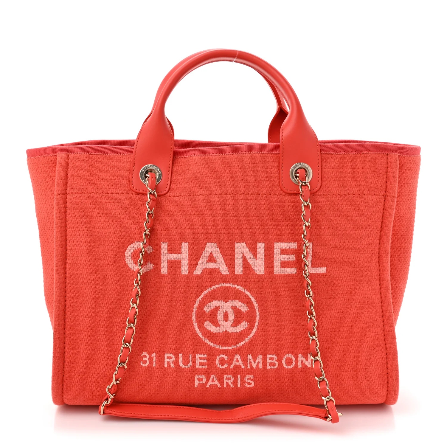 Mixed Fibers Small Deauville Tote Dark Orange