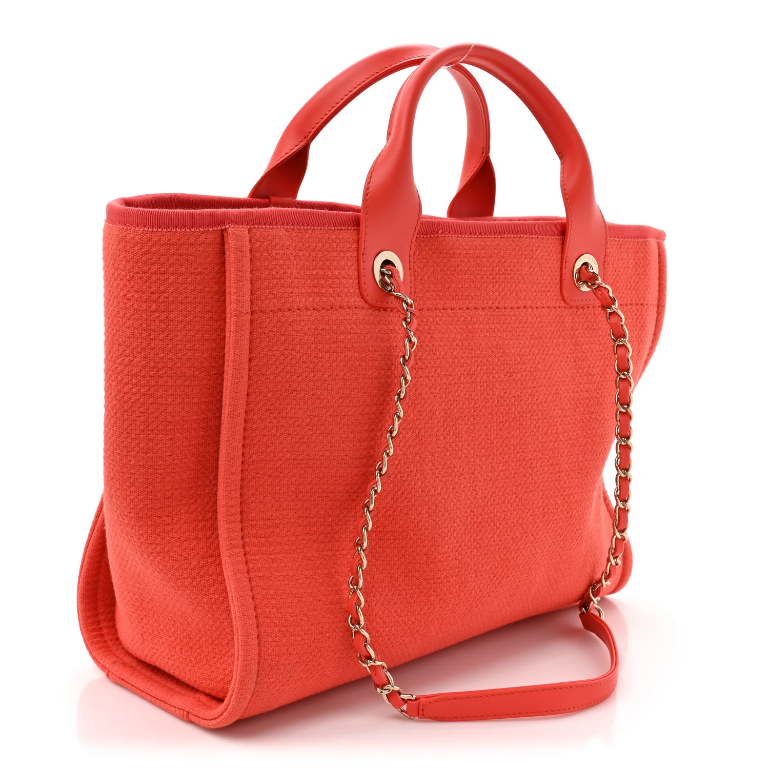 Mixed Fibers Small Deauville Tote Dark Orange - Image 4