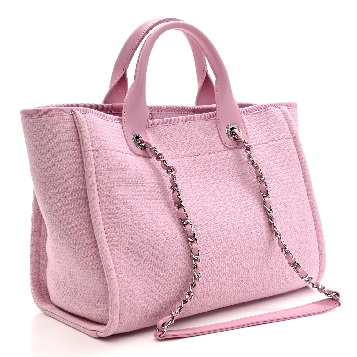 Mixed Fibers Small Deauville Tote Dark Pink - Image 4