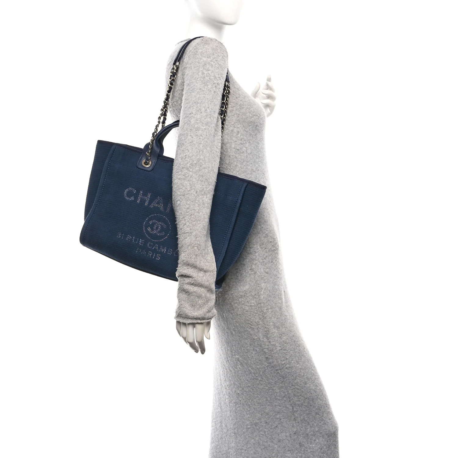 Mixed Fibers Small Deauville Tote Navy - Image 2