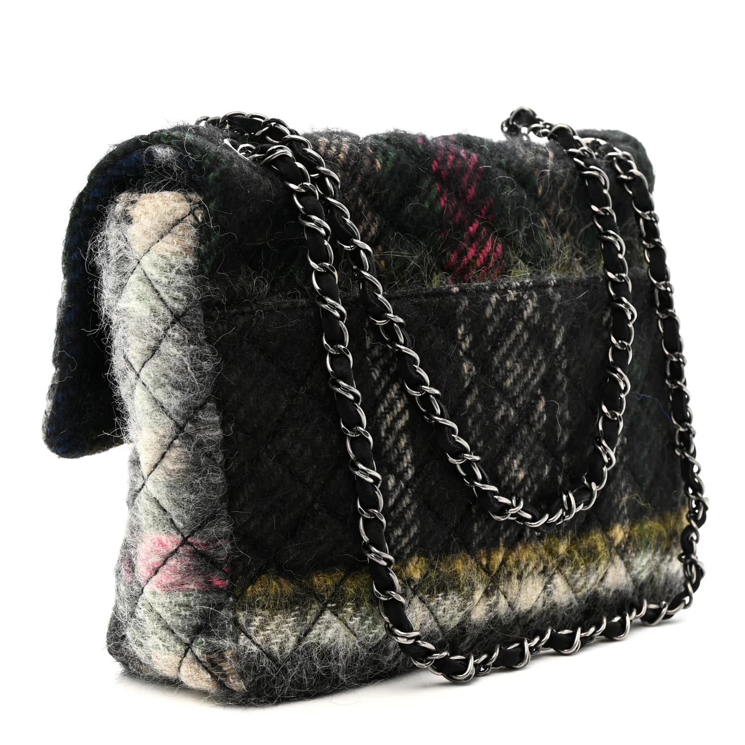 Mohair Quilted Tartan Day Flap Dark Multicolor - Image 3
