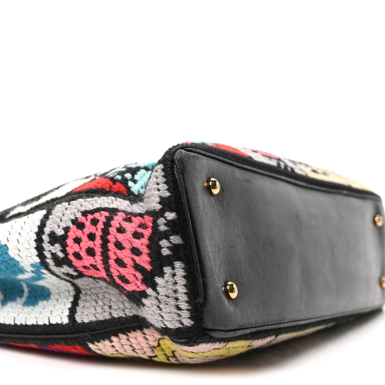 Needlepoint Precious Symbols Shoulder Bag Black - Image 9