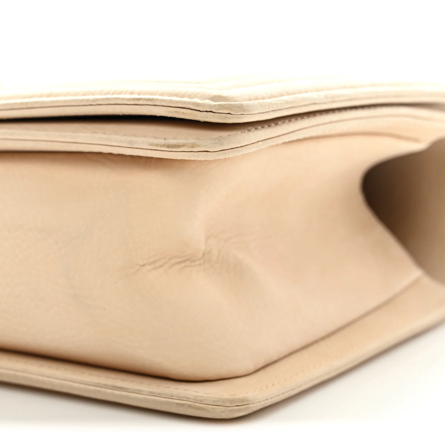 Nubuck Quilted Medium Boy Flap Beige - Image 10