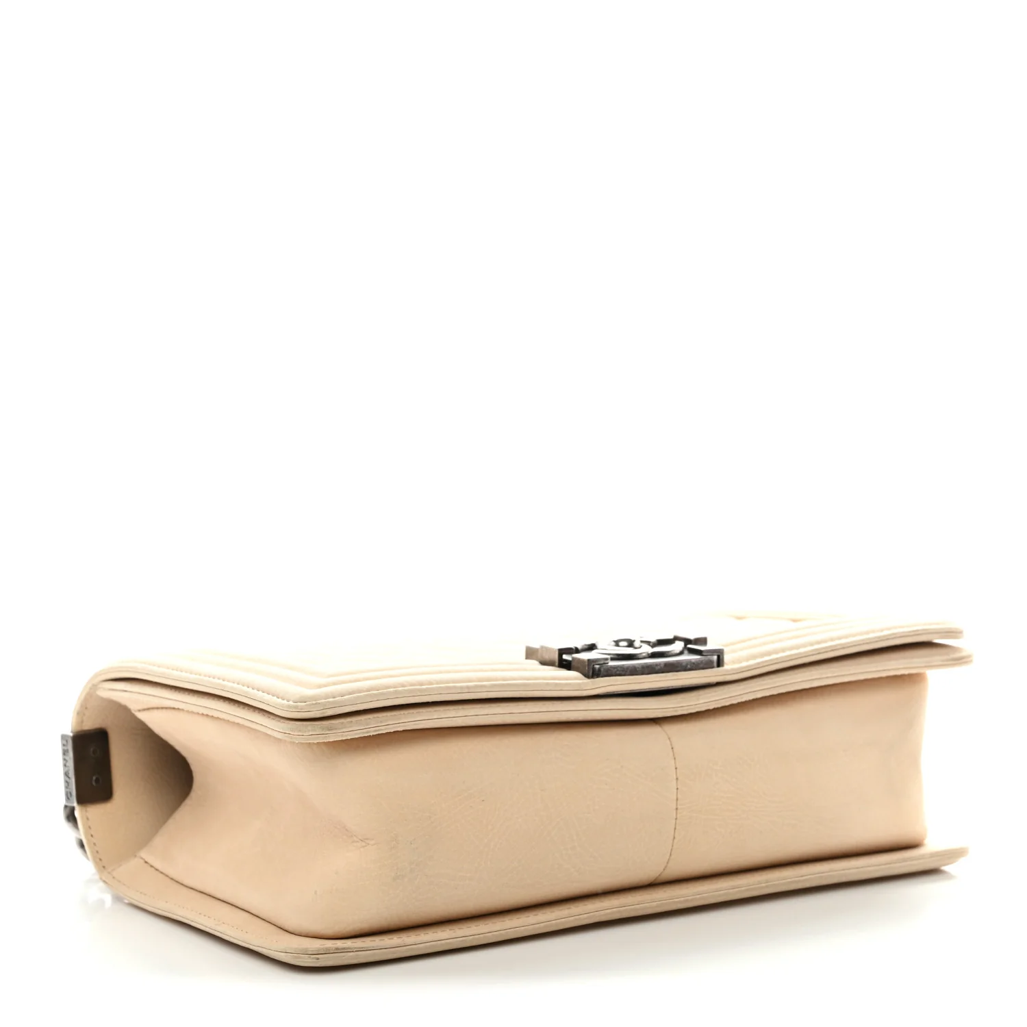 Nubuck Quilted Medium Boy Flap Beige - Image 4