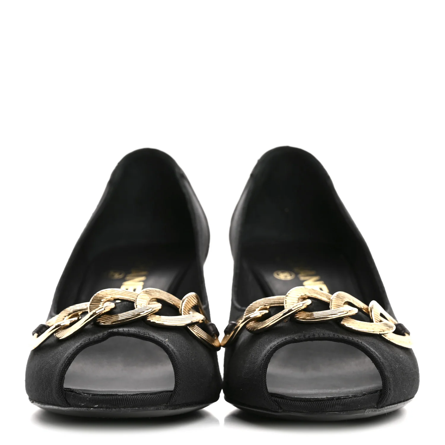 Nylon Lambskin Quilted Chain CC Pumps 37 Black - Image 3