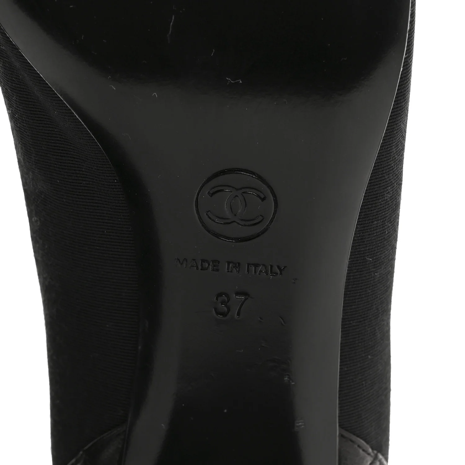 Nylon Lambskin Quilted Chain CC Pumps 37 Black - Image 8