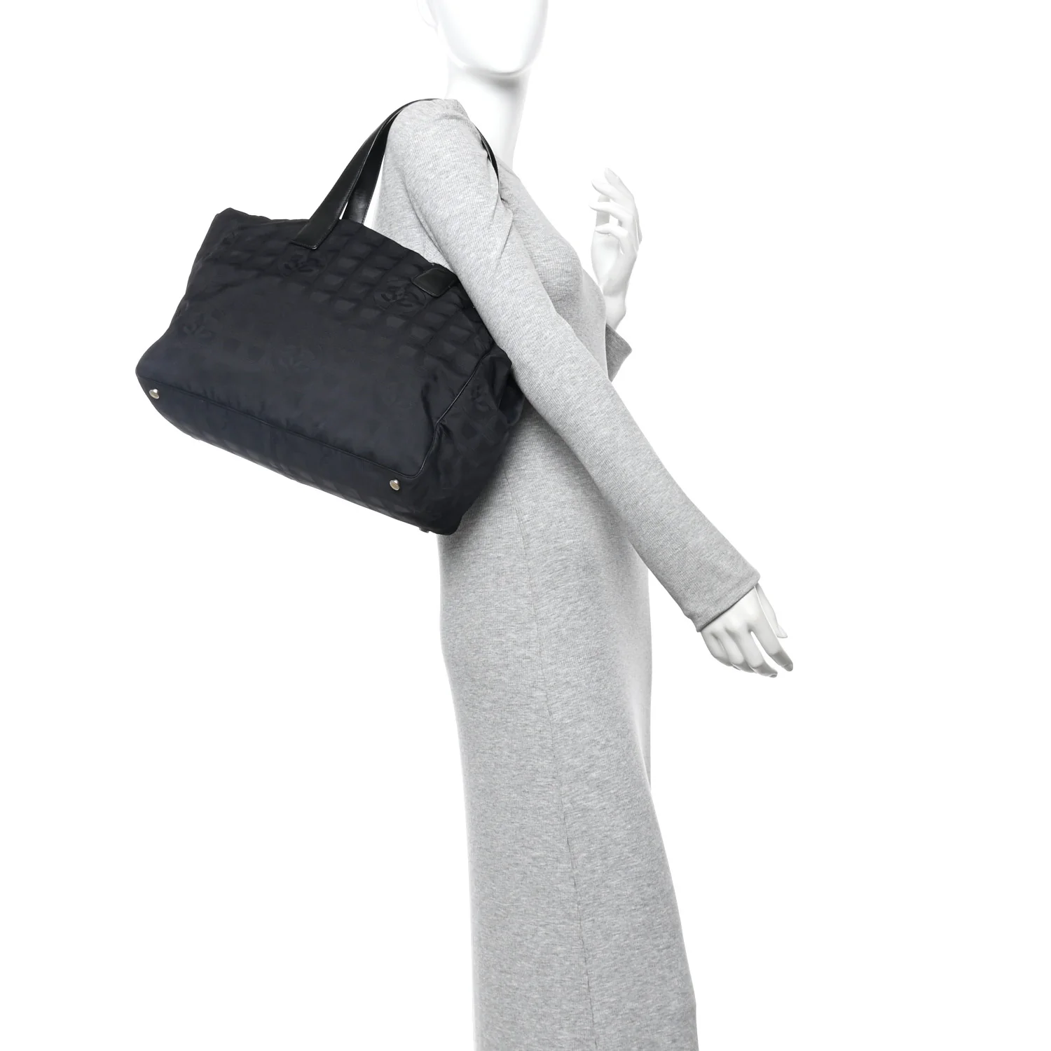 Nylon Large Travel Tote Black - Image 2