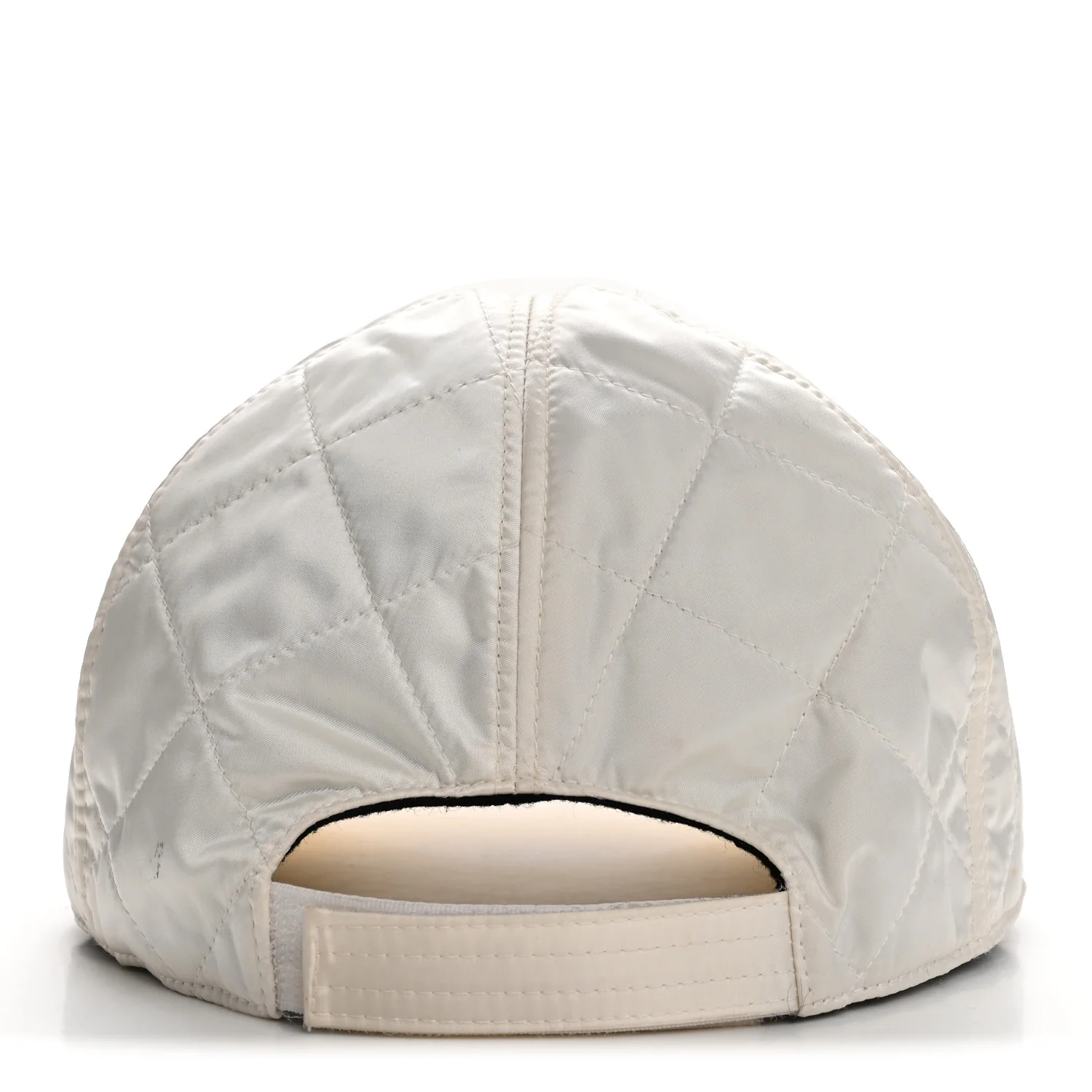 Nylon Quilted Cap Hat M White - Image 12