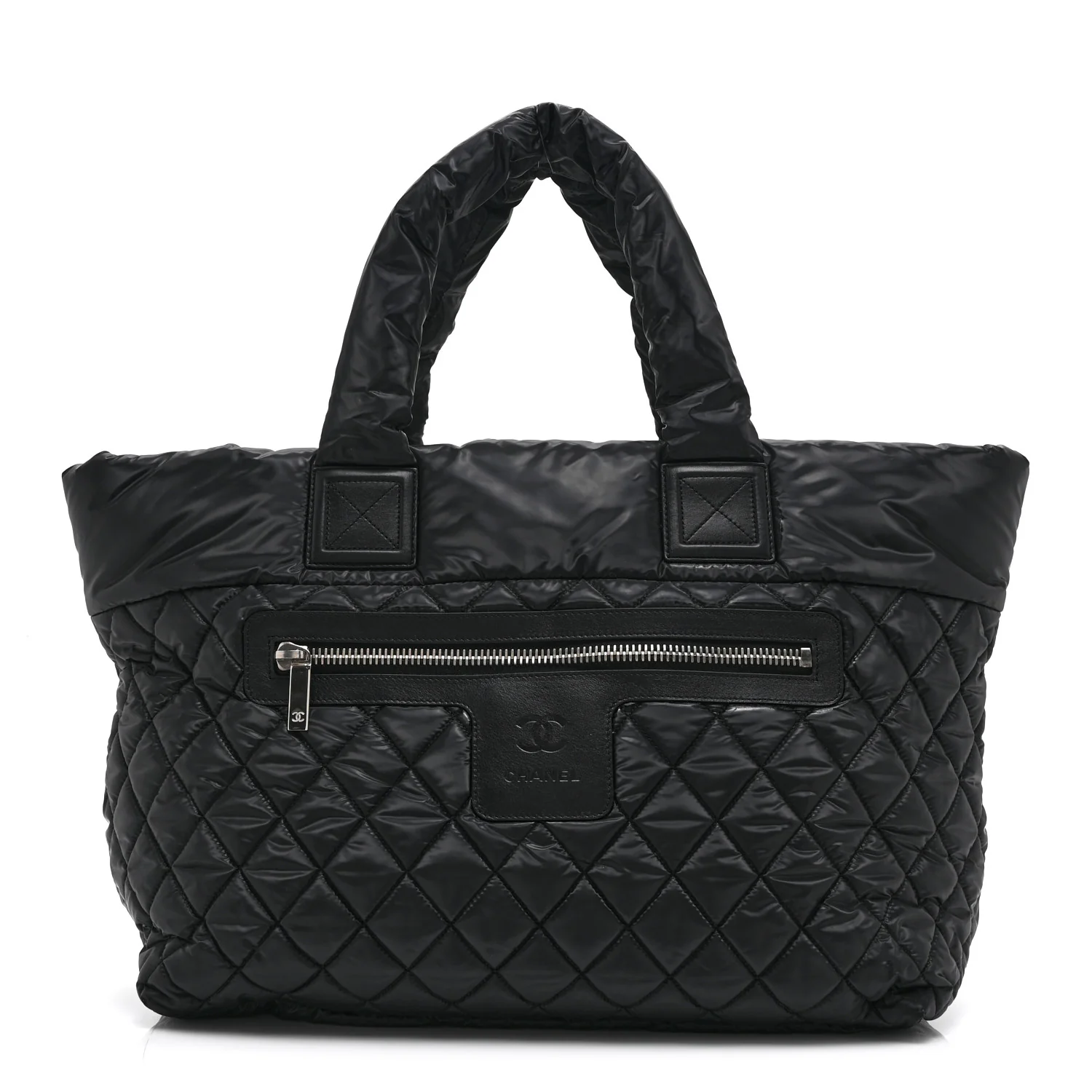 Nylon Quilted Large Coco Cocoon Tote Black