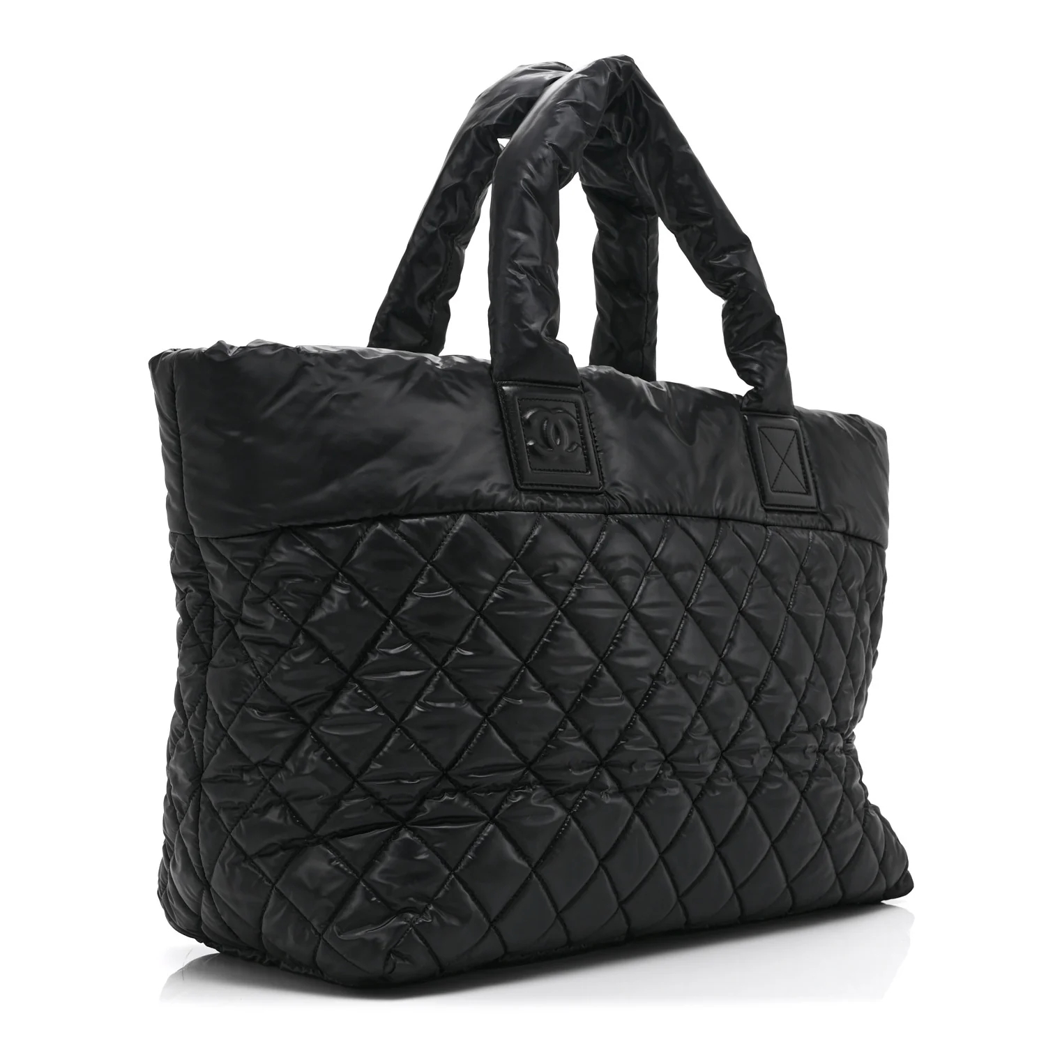 Nylon Quilted Large Coco Cocoon Tote Black - Image 3