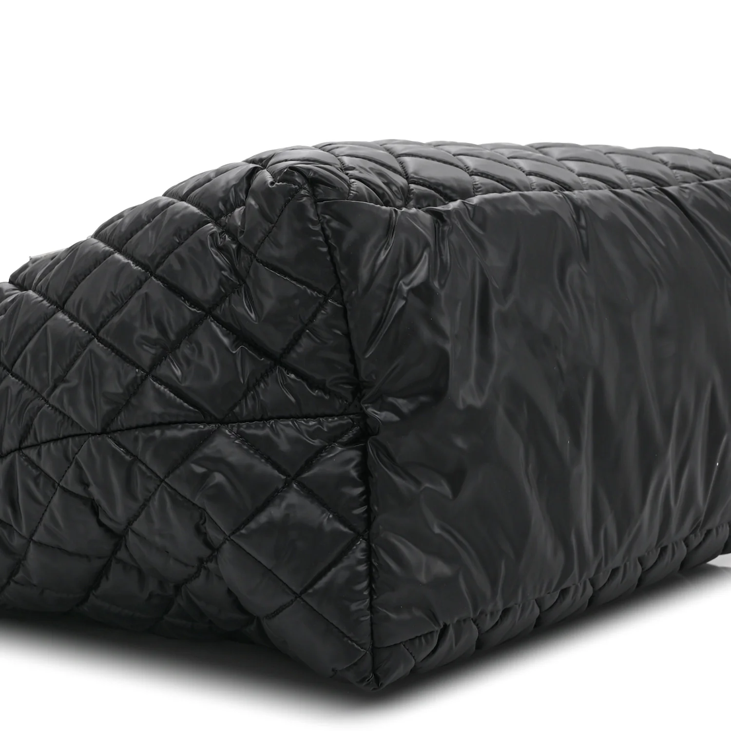 Nylon Quilted Large Coco Cocoon Tote Black - Image 9
