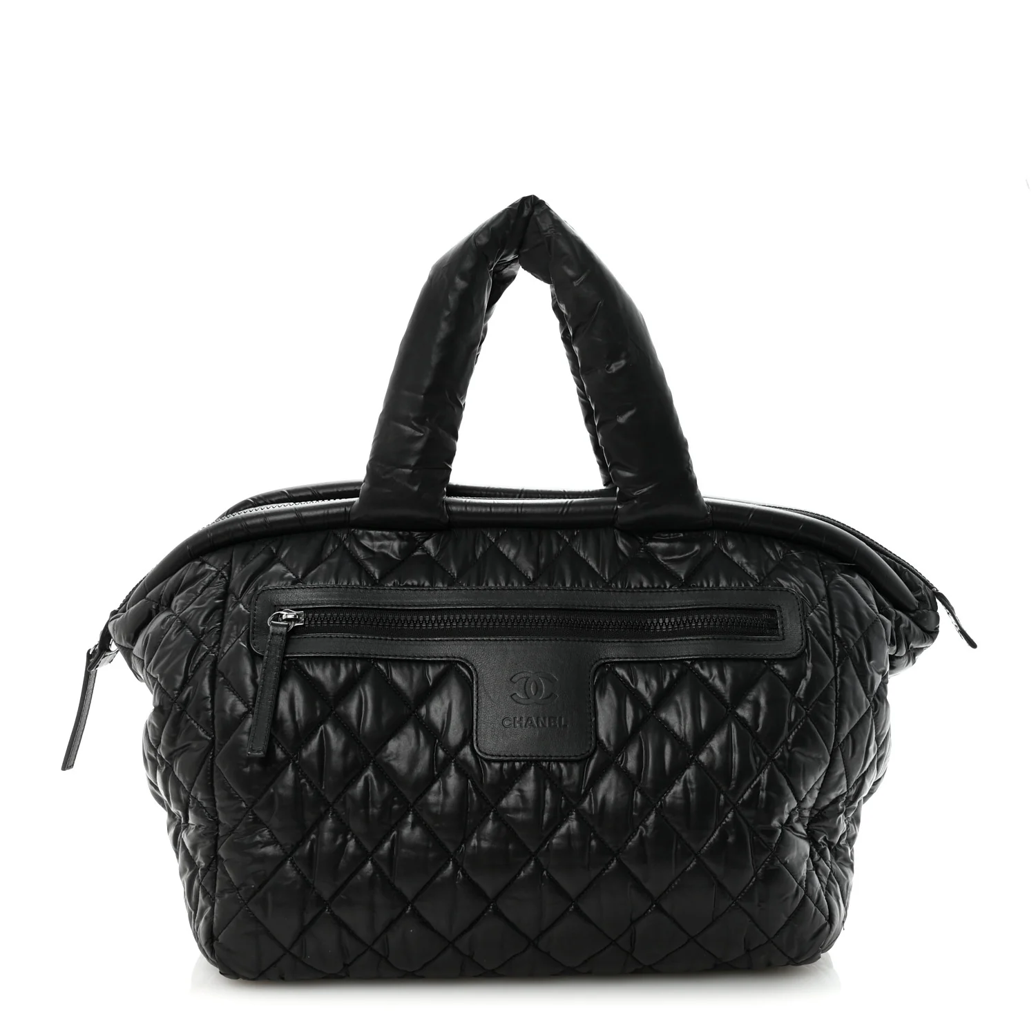 Nylon Quilted Medium Coco Cocoon Tote Black