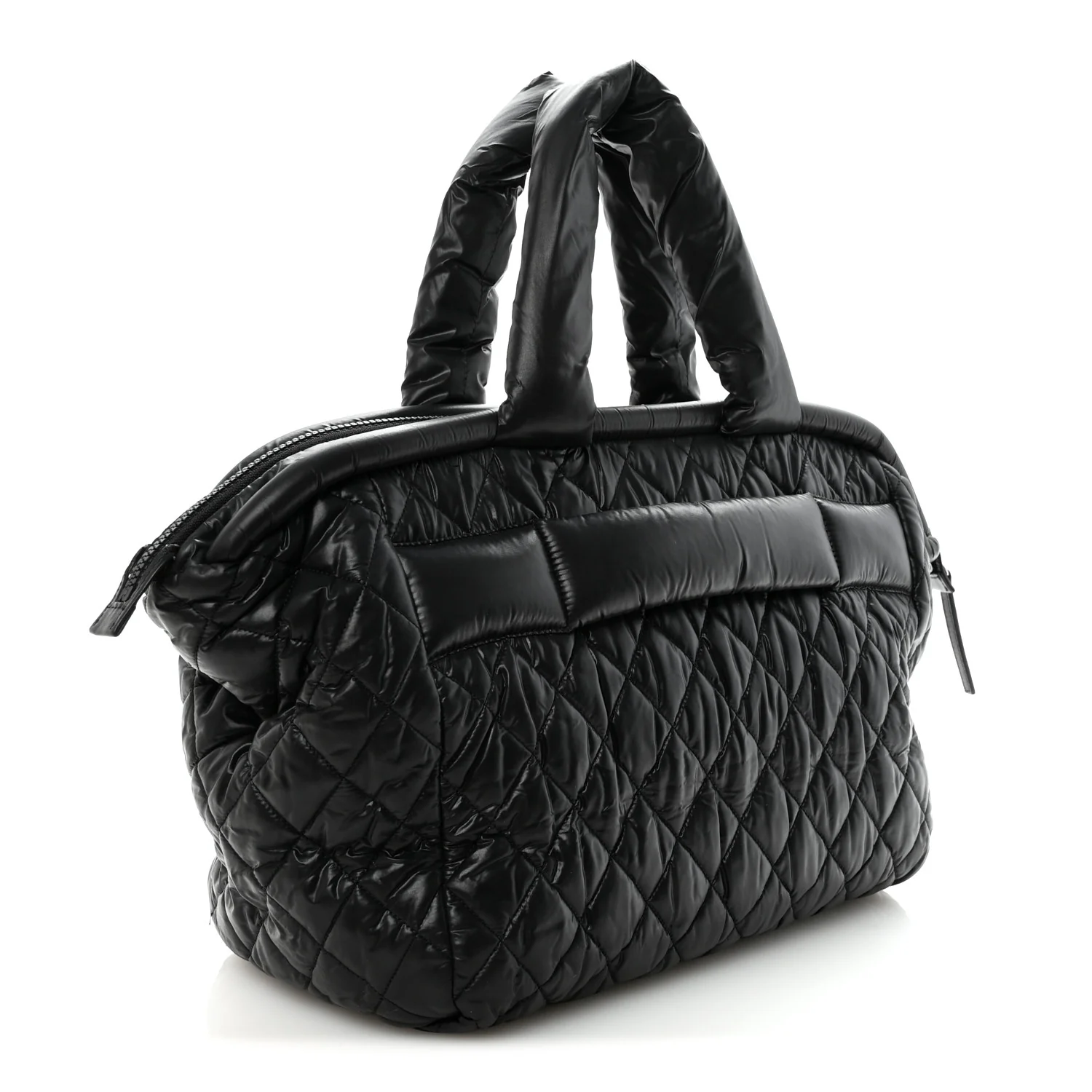 Nylon Quilted Medium Coco Cocoon Tote Black - Image 3