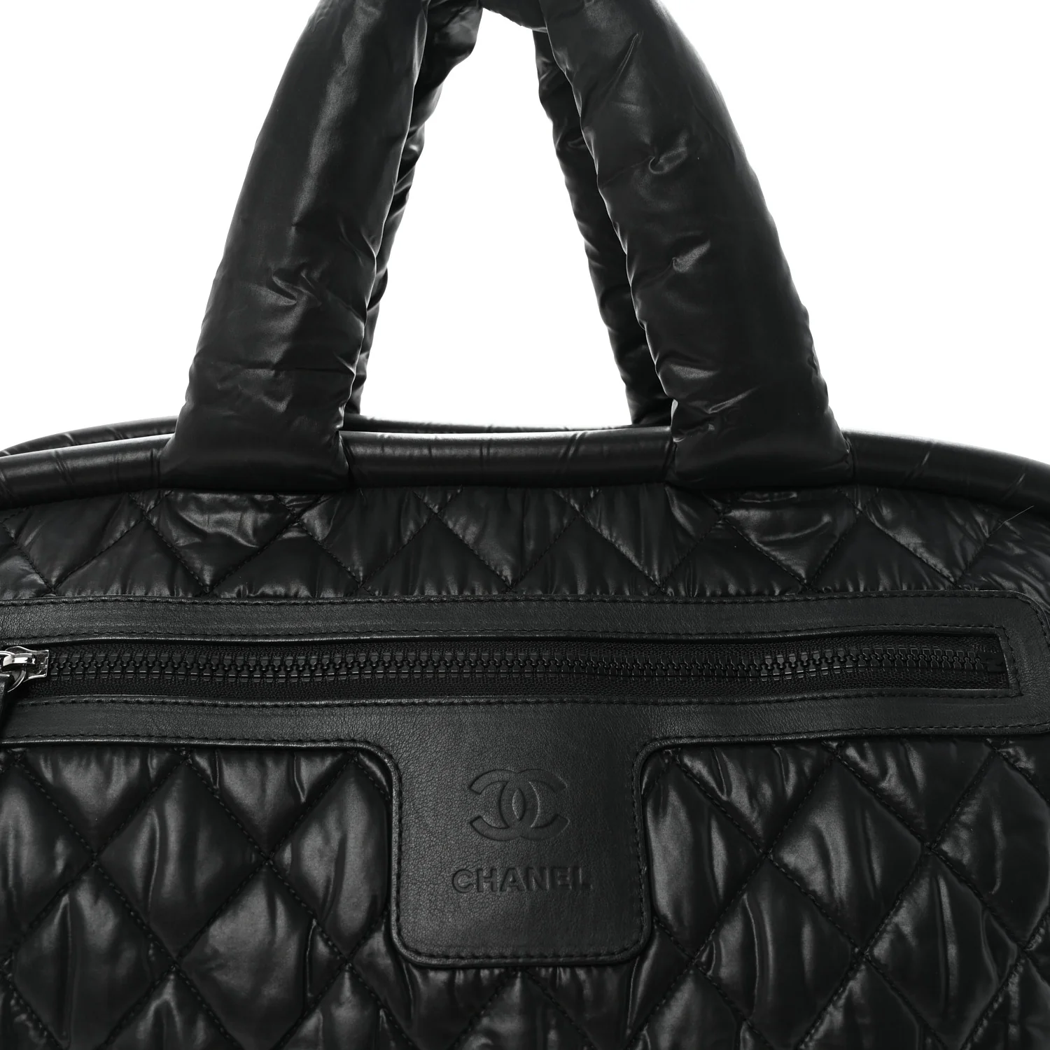 Nylon Quilted Medium Coco Cocoon Tote Black - Image 7
