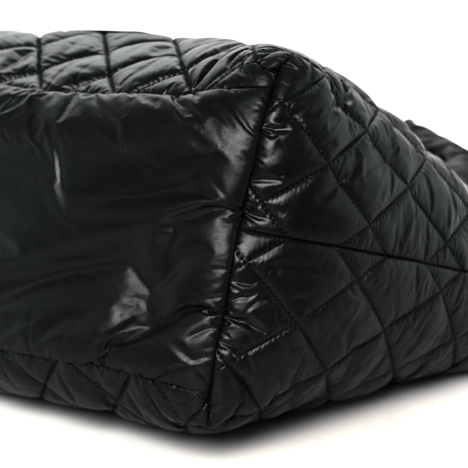 Nylon Quilted Small Coco Cocoon Tote Black - Image 10