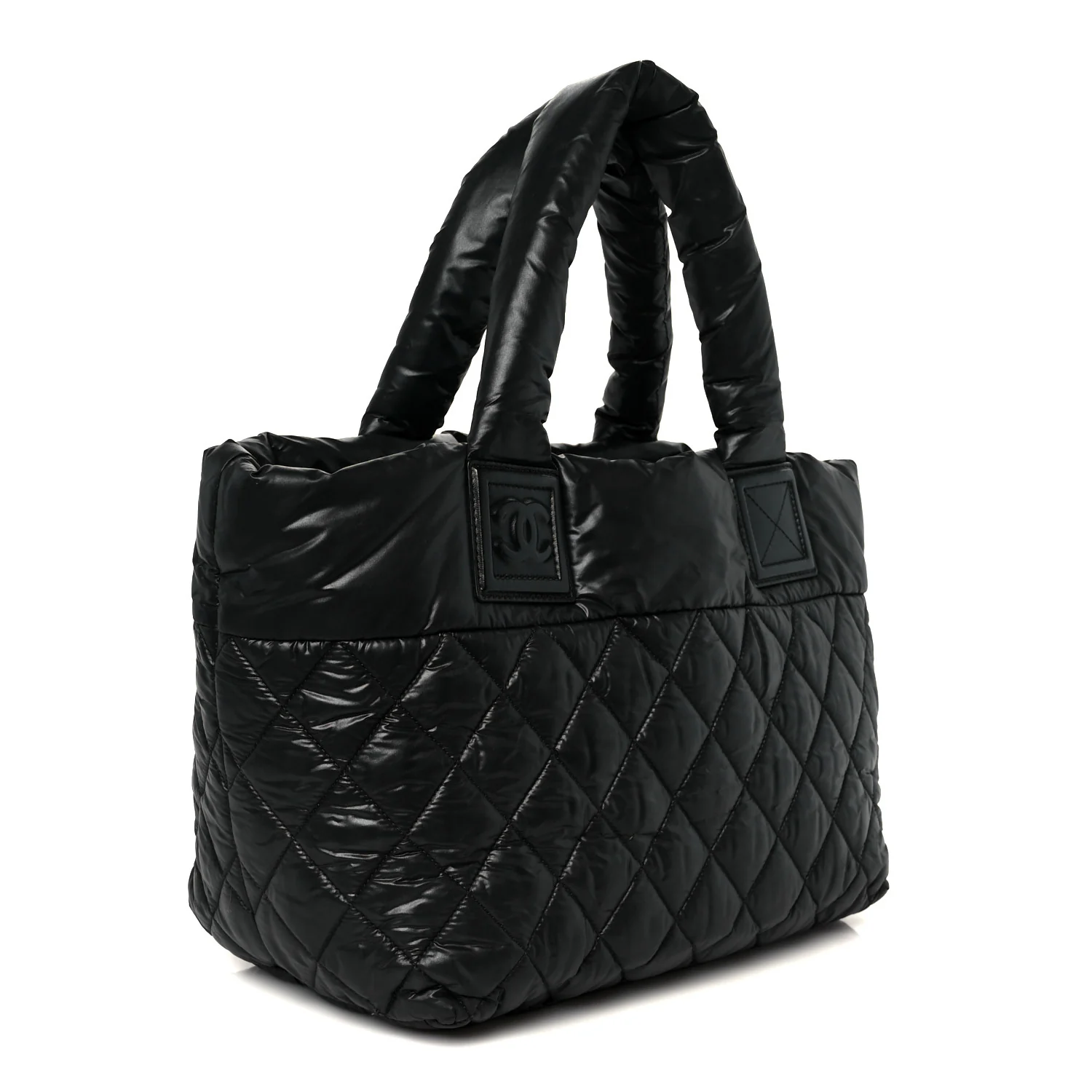 Nylon Quilted Small Coco Cocoon Tote Black - Image 3